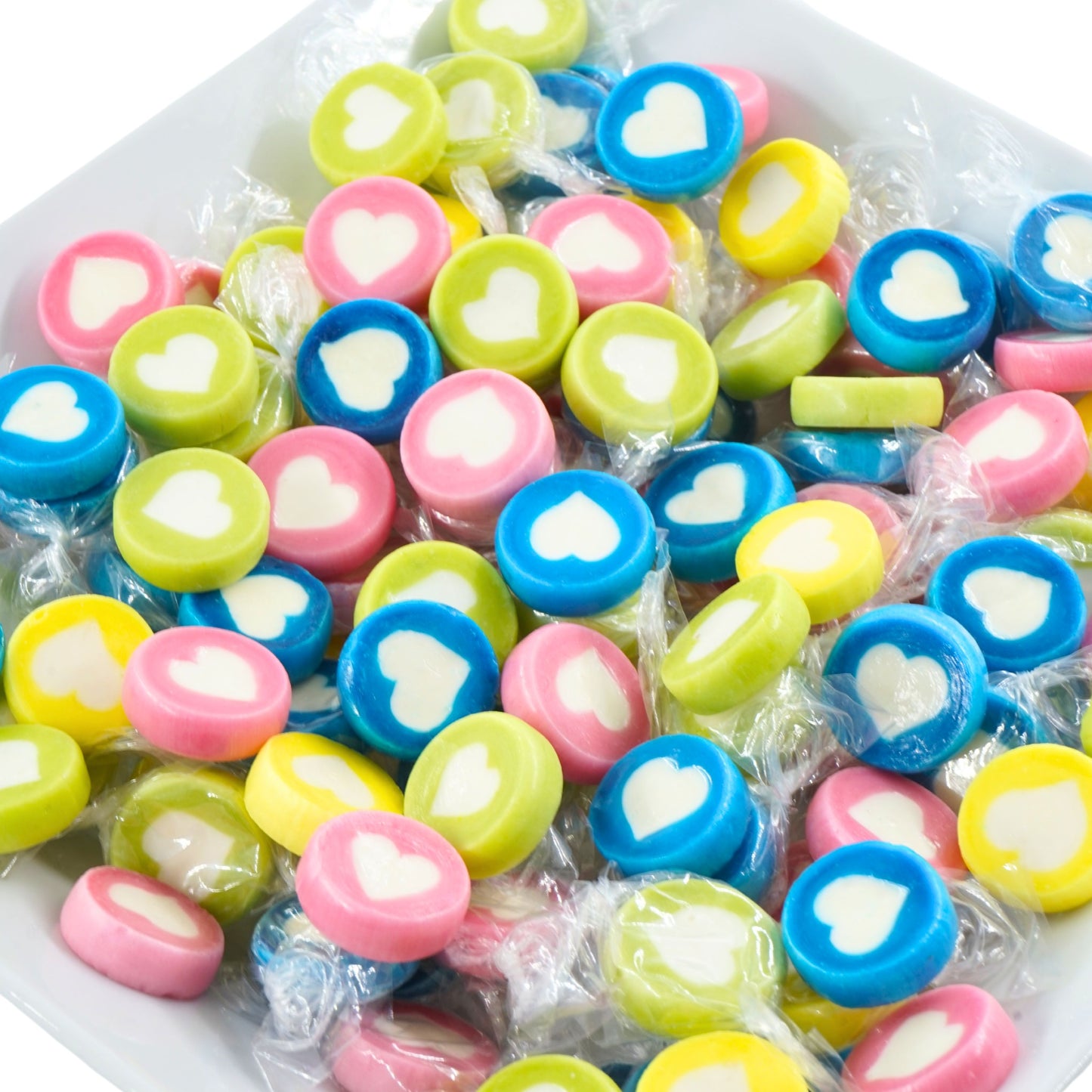0,5kg Herzbonbons bunt - Bonbons Hochzeit Ostern Kindergeburtstag - Mitgebsel Gastgeschenke Geburtstag - Füllung Pinata