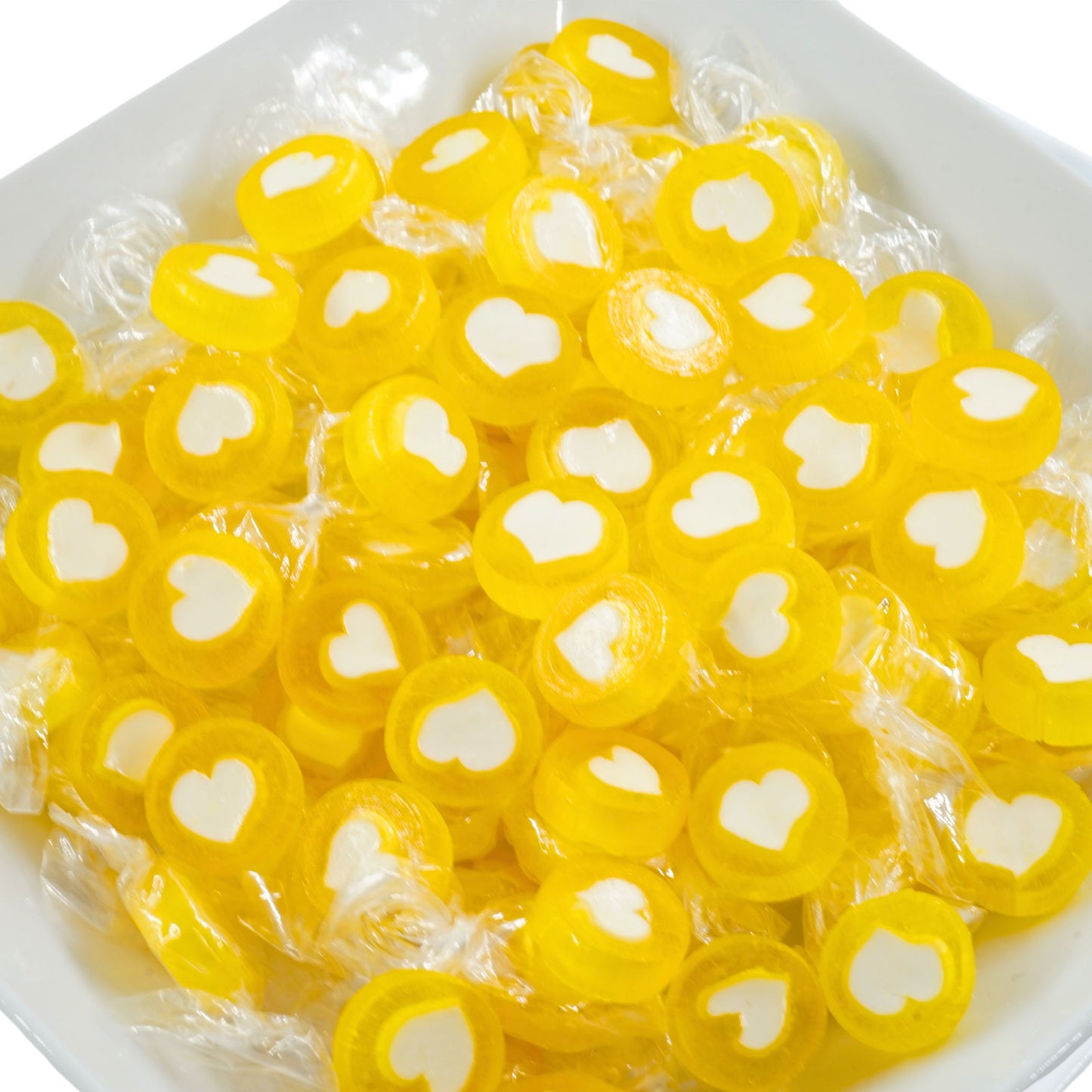 0,5kg Herzbonbons gelb-gold-weiss