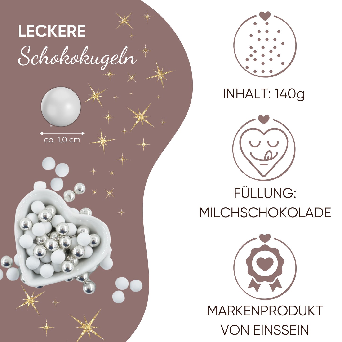 Weihnachtsherz Weihnachtsgeschenk "Merry Christmas" weiss-silber - 140g - Wichtelgeschenk