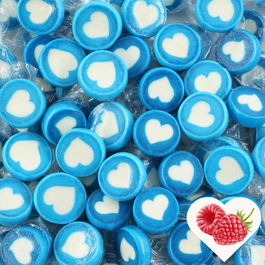 0,5kg Herzbonbons blau-hellblau-weiss - Bonbons Taufe Junge Kindergeburtstag - Mitgebsel Gastgeschenke Geburtstag