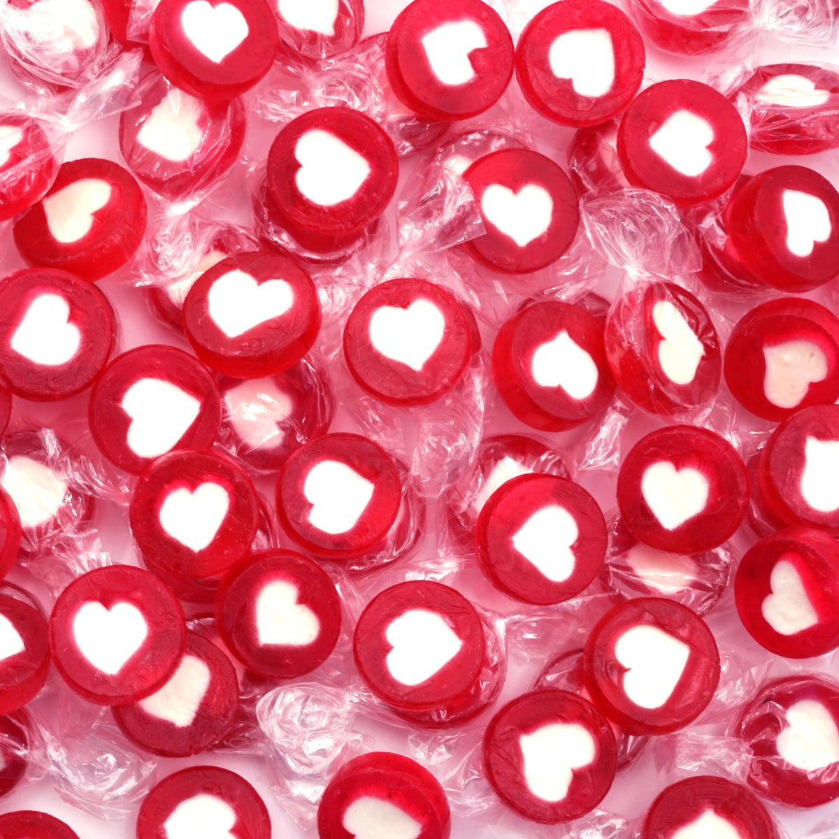0,5kg Herzbonbons rot mit weiss