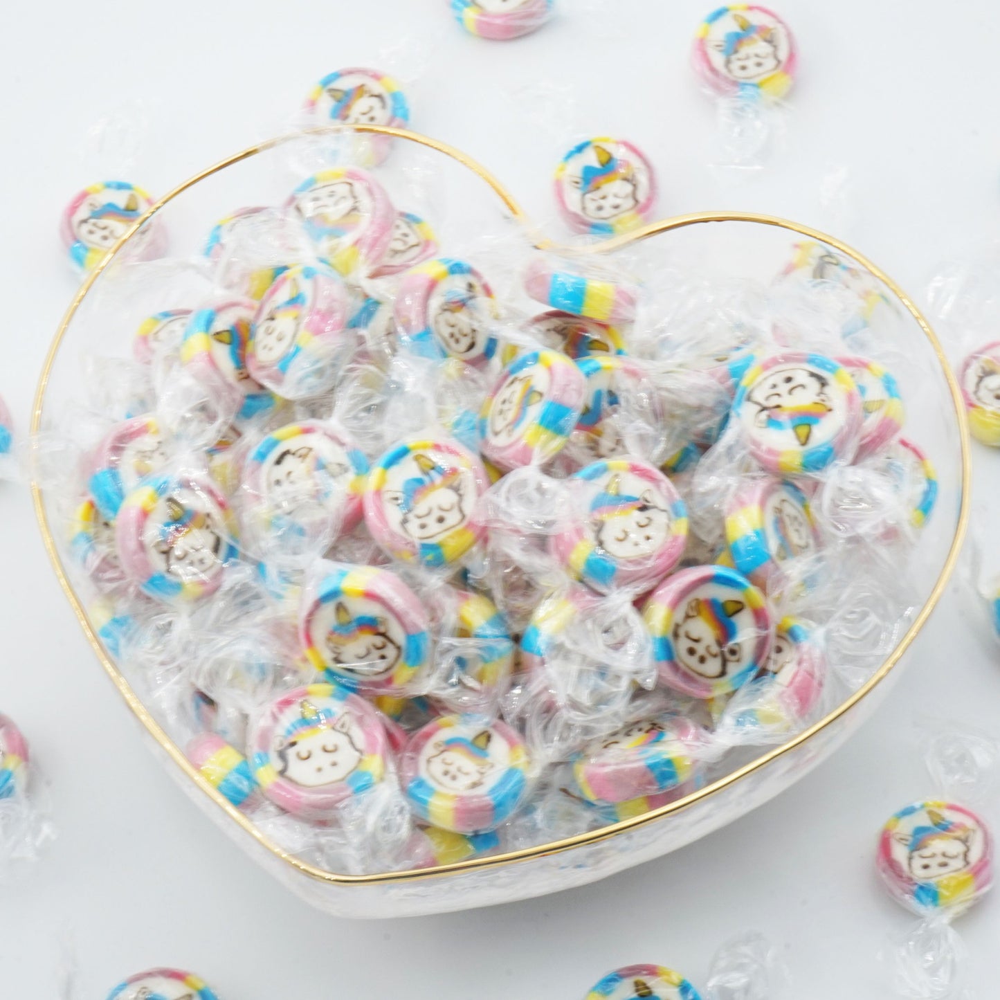 0,5kg Einhorn Bonbons gelb-rosa-hellblau