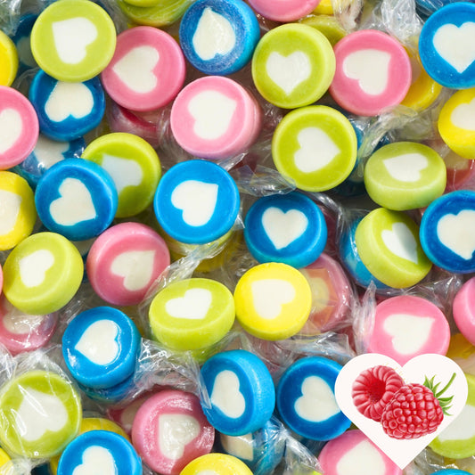 0,5kg Herzbonbons bunt - Bonbons Hochzeit Ostern Kindergeburtstag - Mitgebsel Gastgeschenke Geburtstag - Füllung Pinata