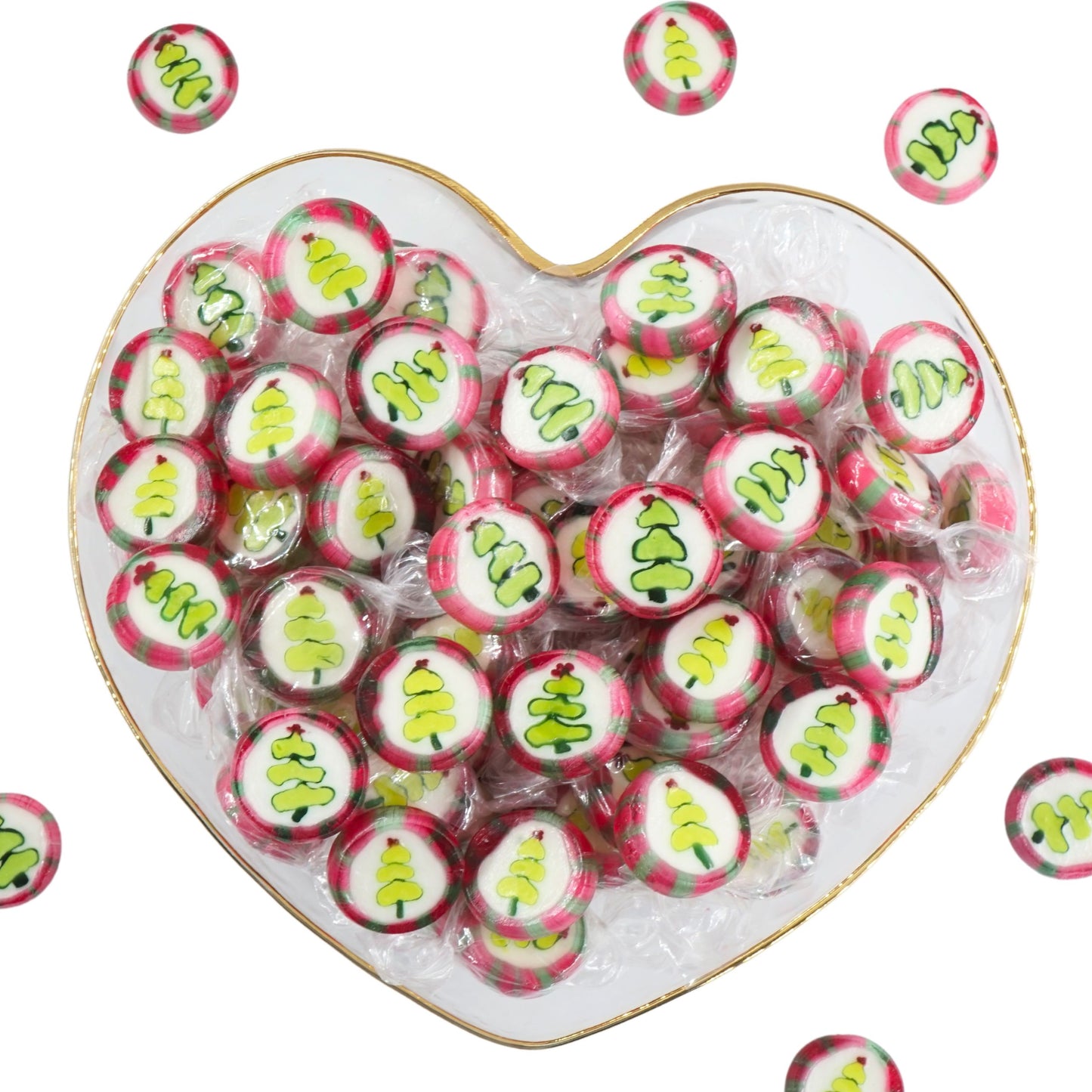 0,5kg Bonbons Weihnachten Tannenbaum grün-rot - Gastgeschenke Wichtelgeschenke Weihnachten