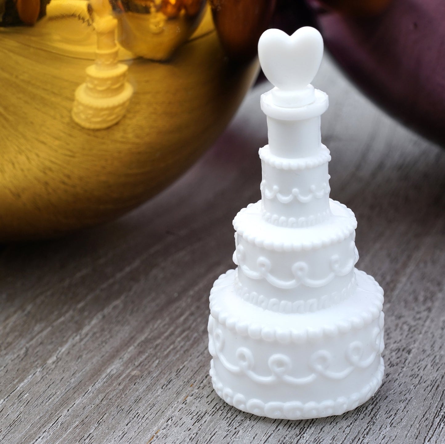 48x Seifenblasen Hochzeit Torte Box weiss