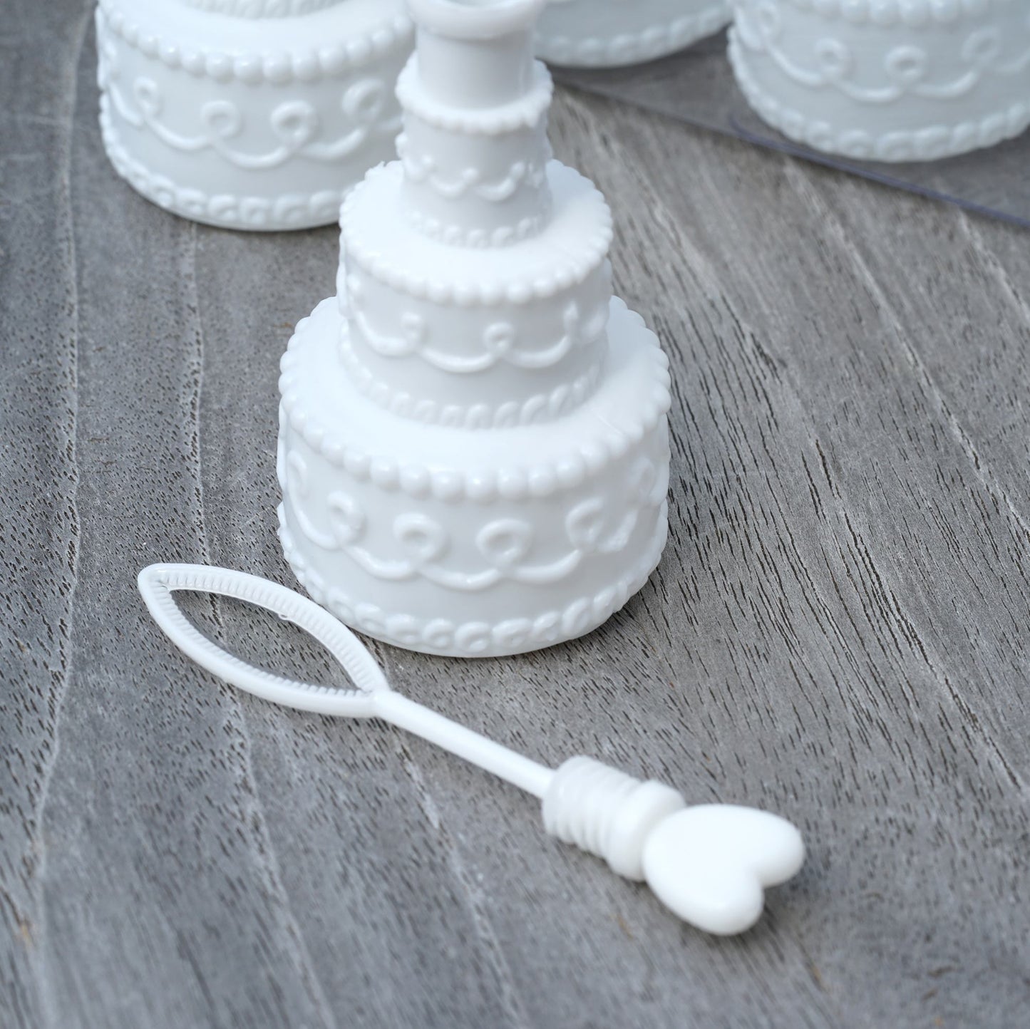 48x Seifenblasen Hochzeit Torte Box weiss