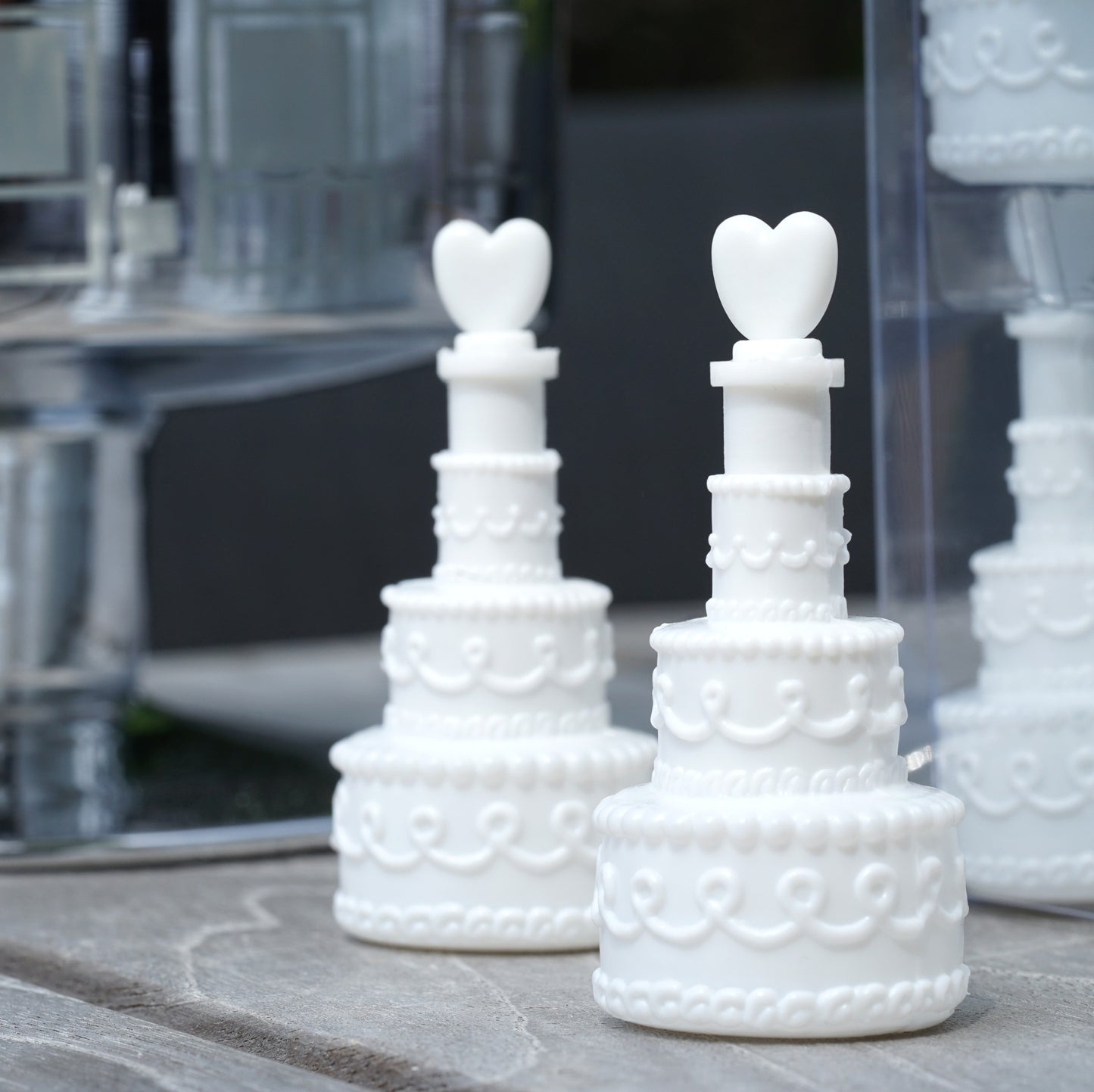 48x Seifenblasen Hochzeit Torte Box weiss