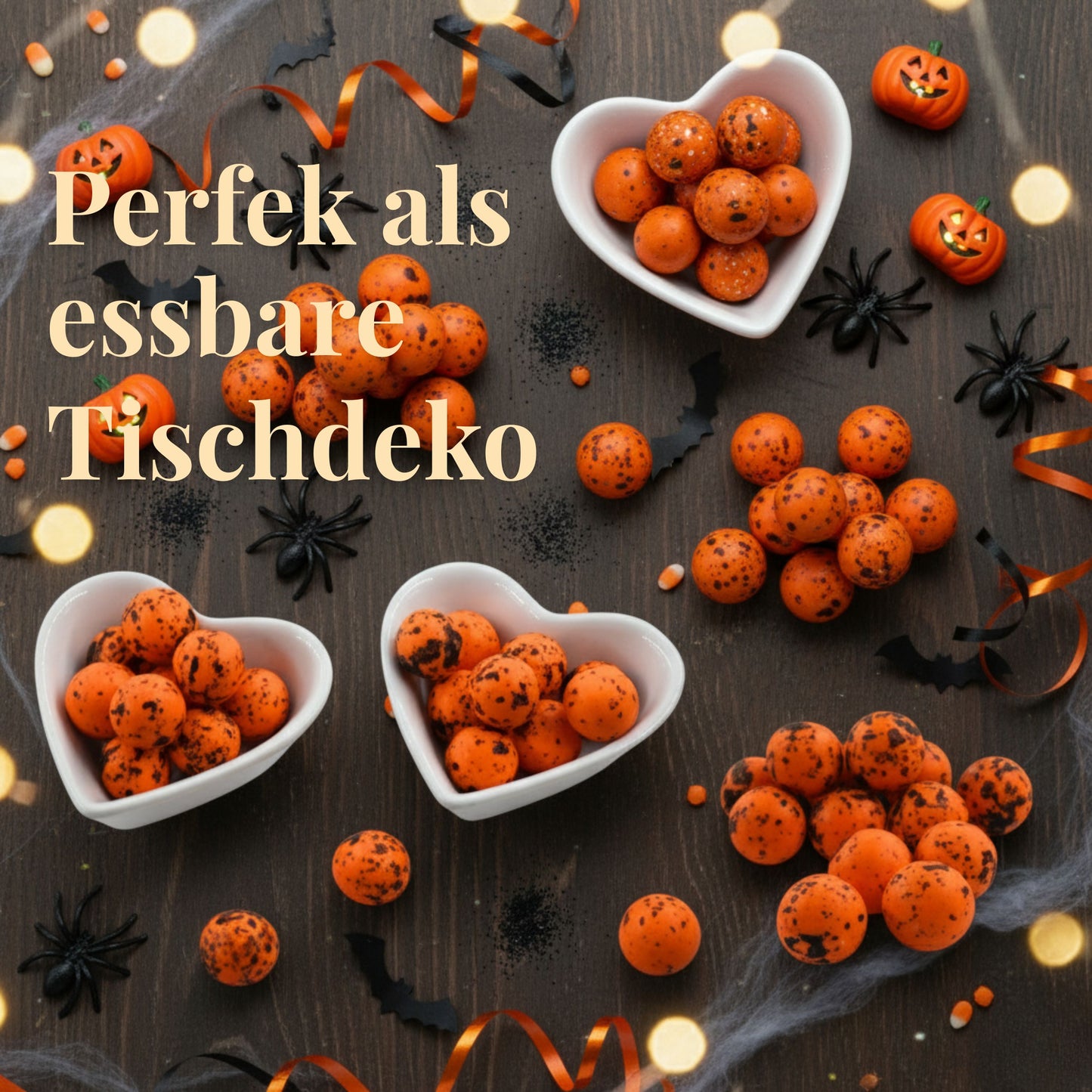 5 Stück fertige Gastgeschenke Halloween Crispykugeln Pumpkin spicy