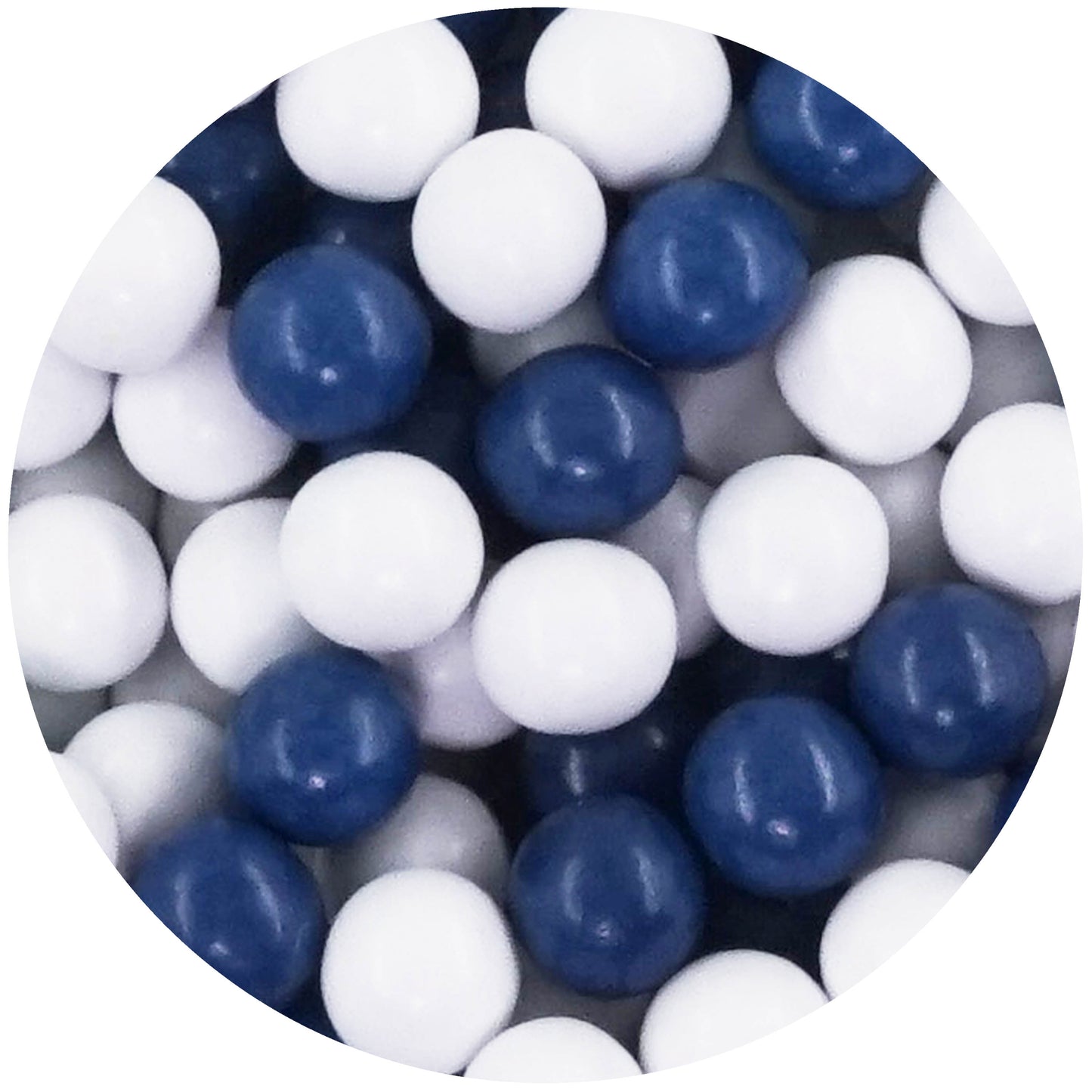 1kg Schokokugeln Mix small weiss-dunkelblau glanz