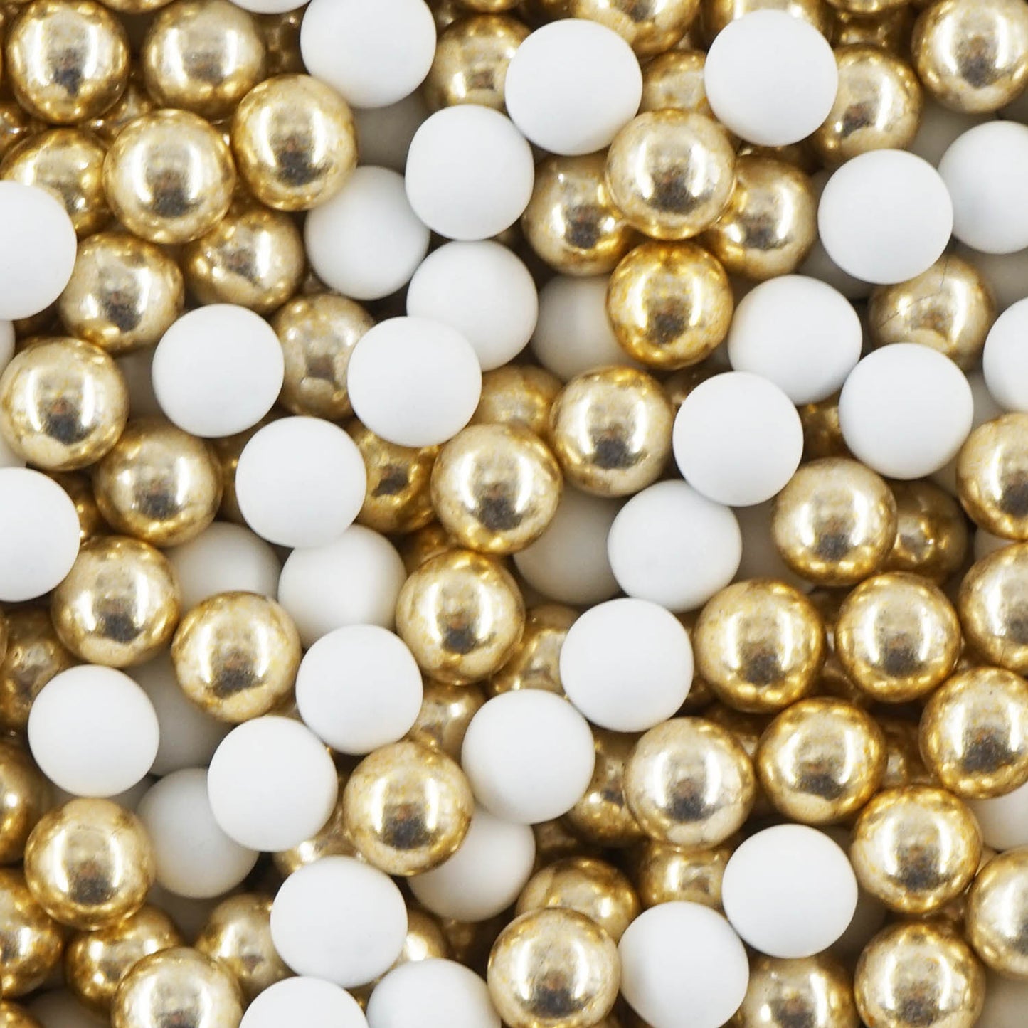 1kg Schokokugeln Mix mini weiss-gold metallic 1 cm