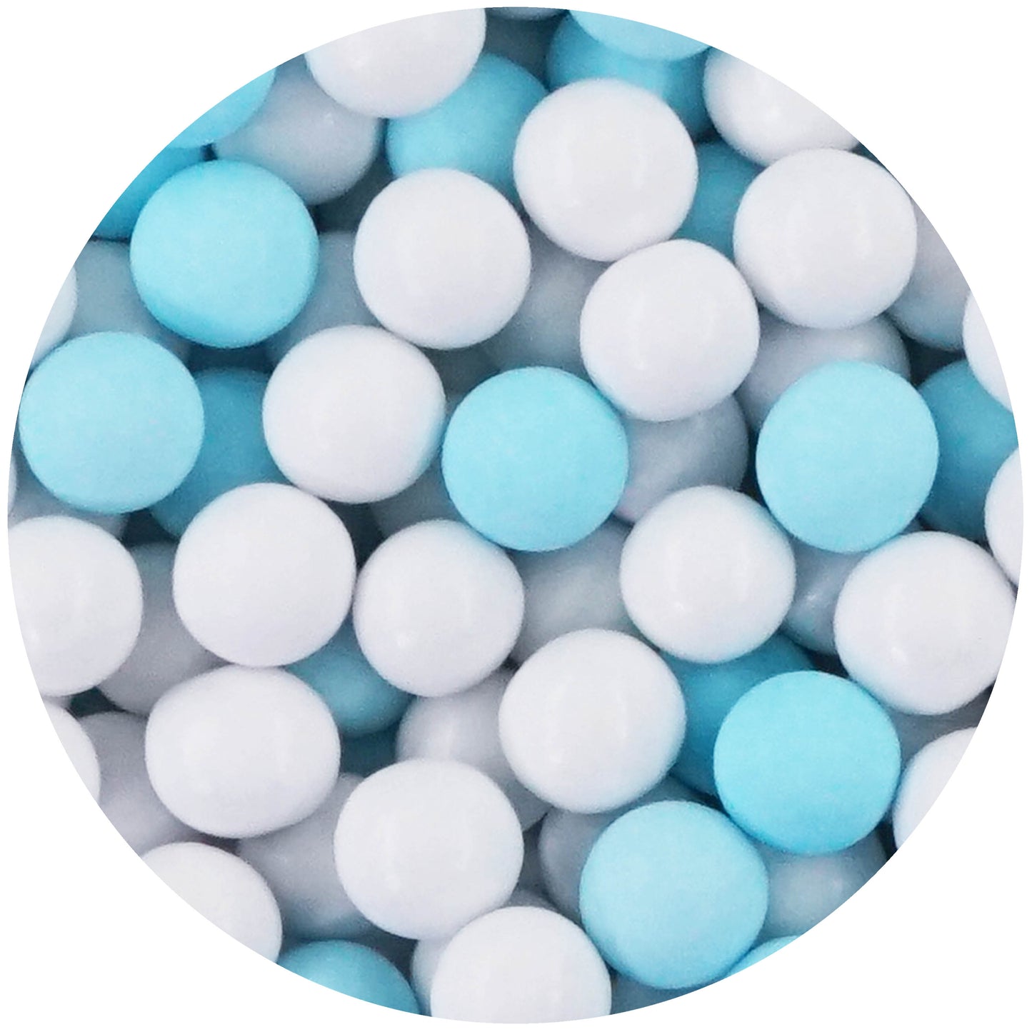 1kg Schokokugeln Mix small weiss-hellblau glanz