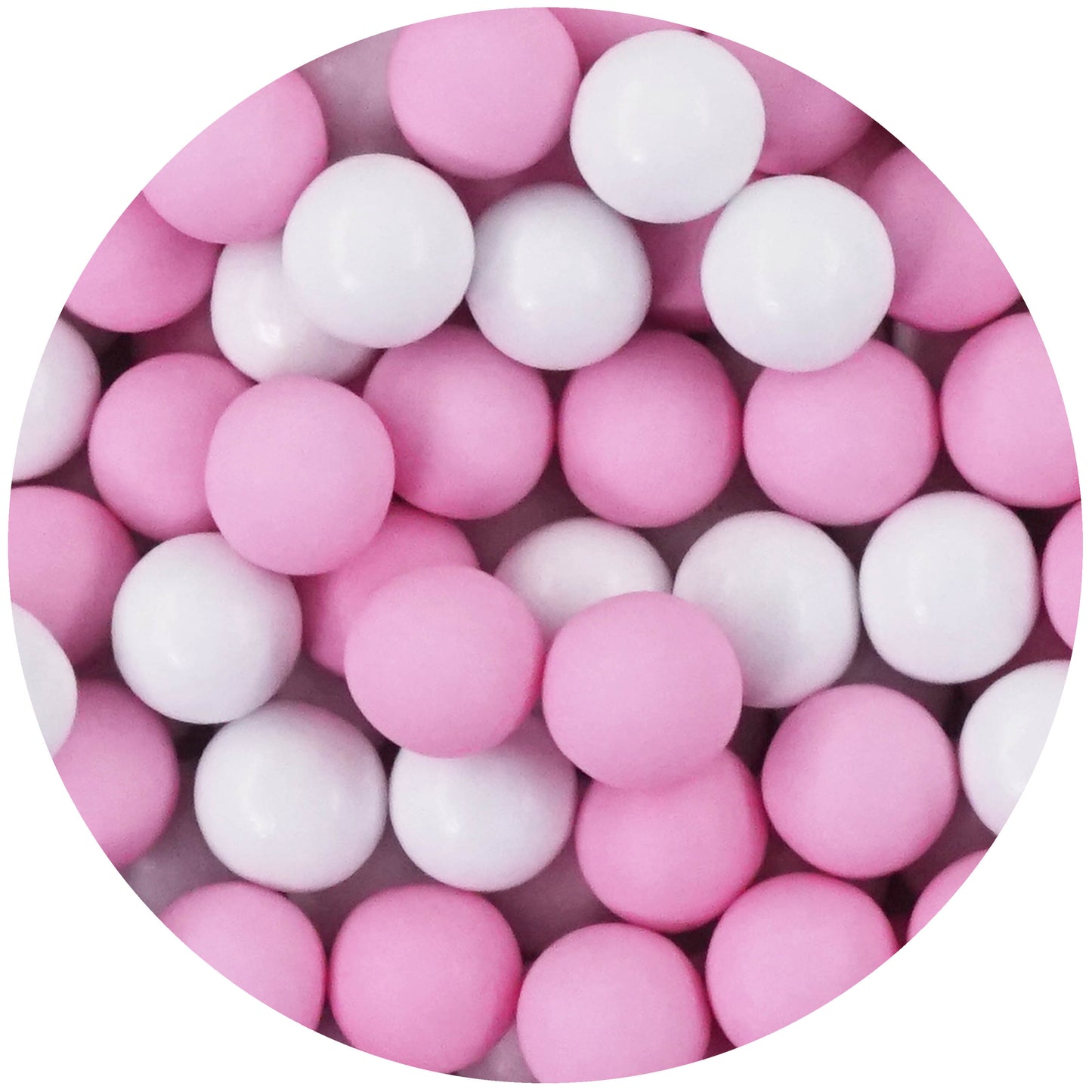 1kg Schokokugeln Mix small weiss-rosa glanz