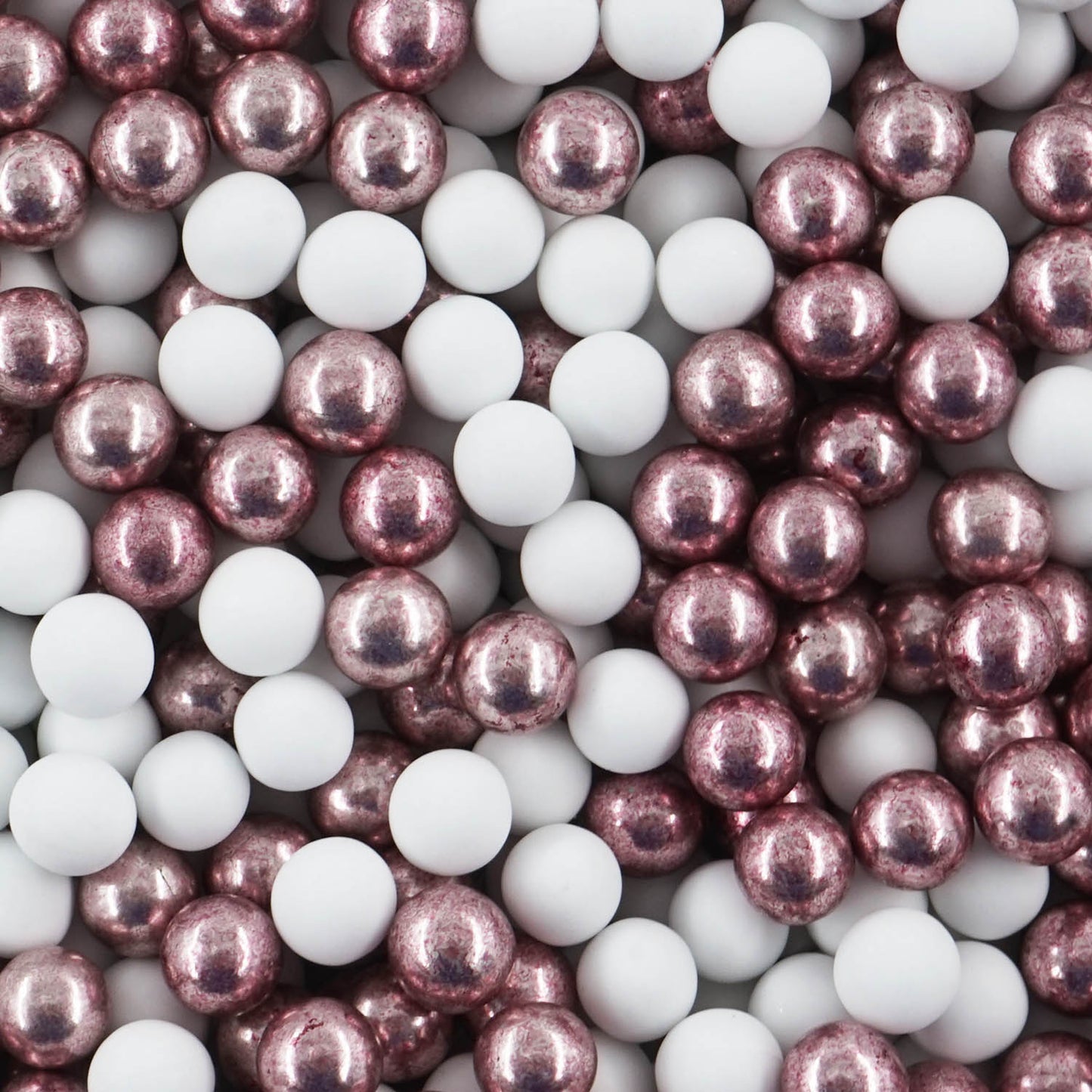 1kg Schokokugeln Mix mini weiss-rosa metallic 1 cm