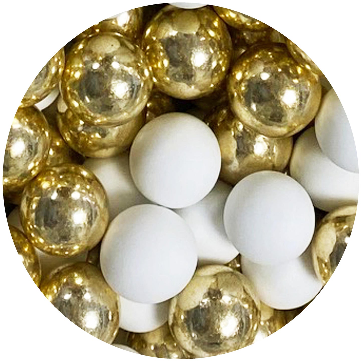 0,7kg Crispy Schokoperlen Mix large weiss-gold glanz