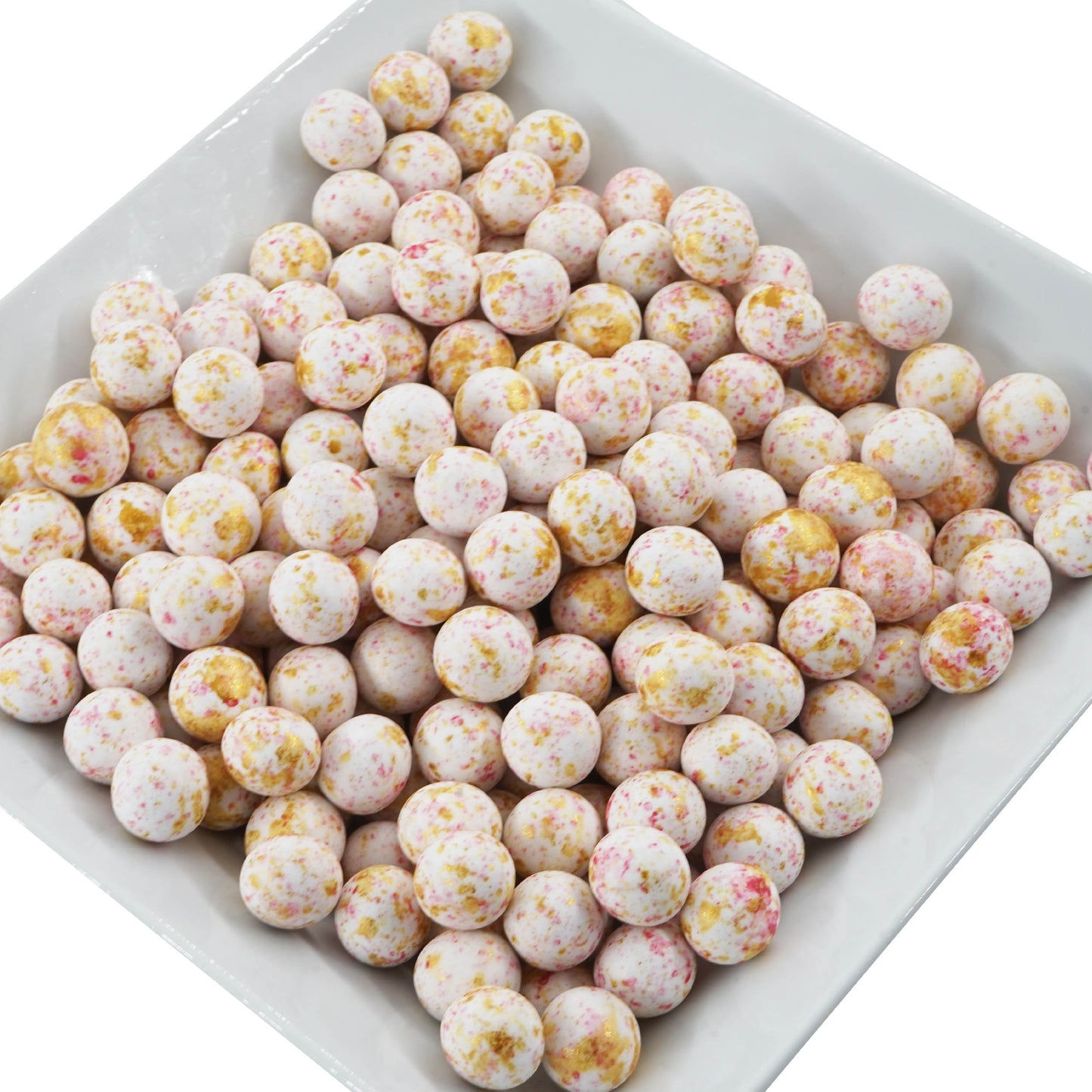0,7kg Crispy Schokoperlen Mix large weiss-rosa-gold splashed