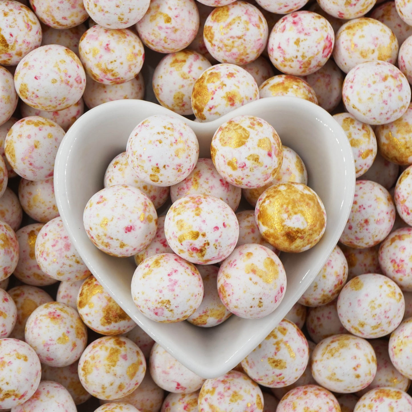 0,7kg Crispy Schokoperlen Mix large weiss-rosa-gold splashed