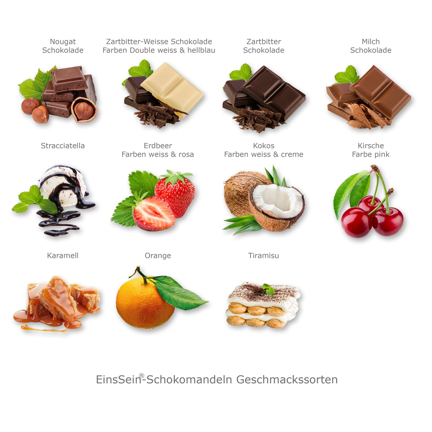 0,5kg Schokomandeln Stracciatella weiss matt