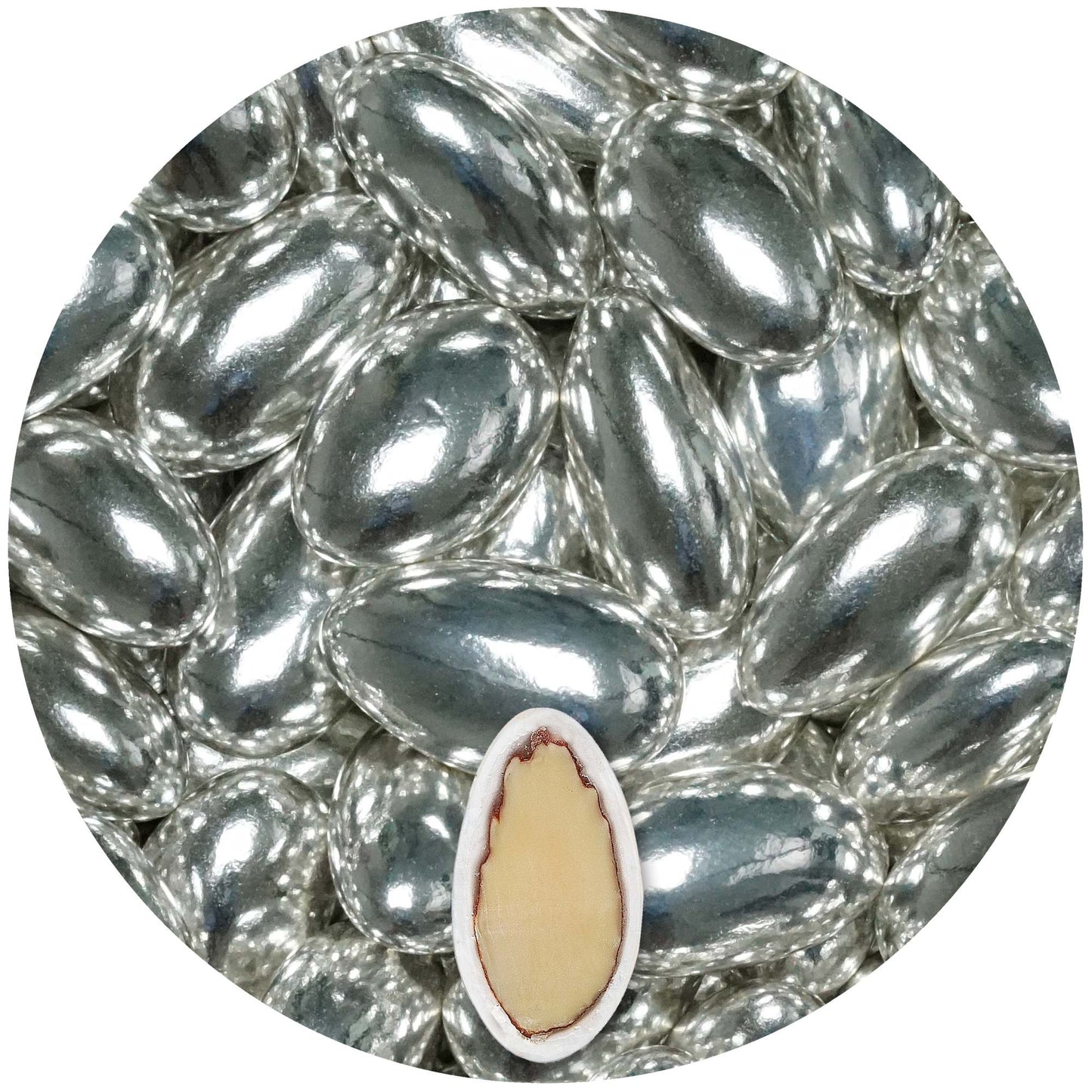 0,5kg Hochzeitsmandeln Nobile silber metallic glanz