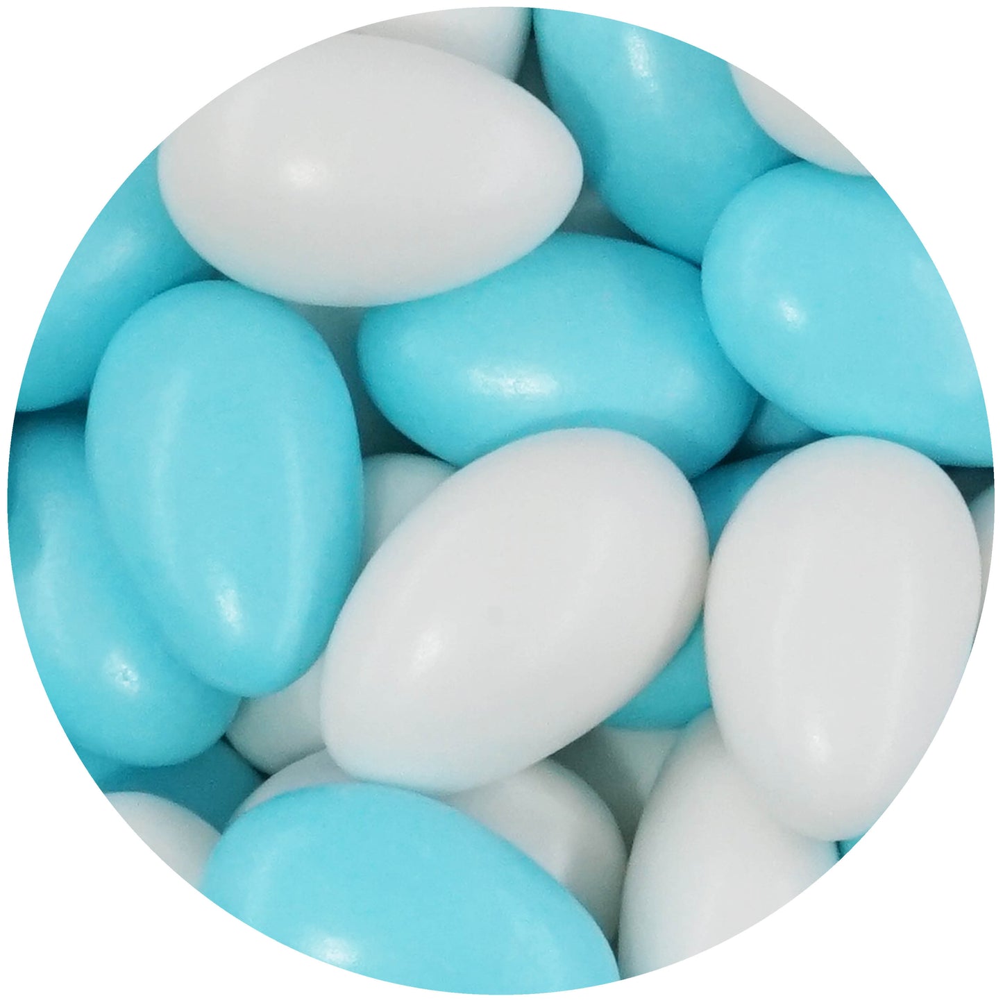 1kg Hochzeitsmandeln Conchiglia Mix weiss-hellblau pearl