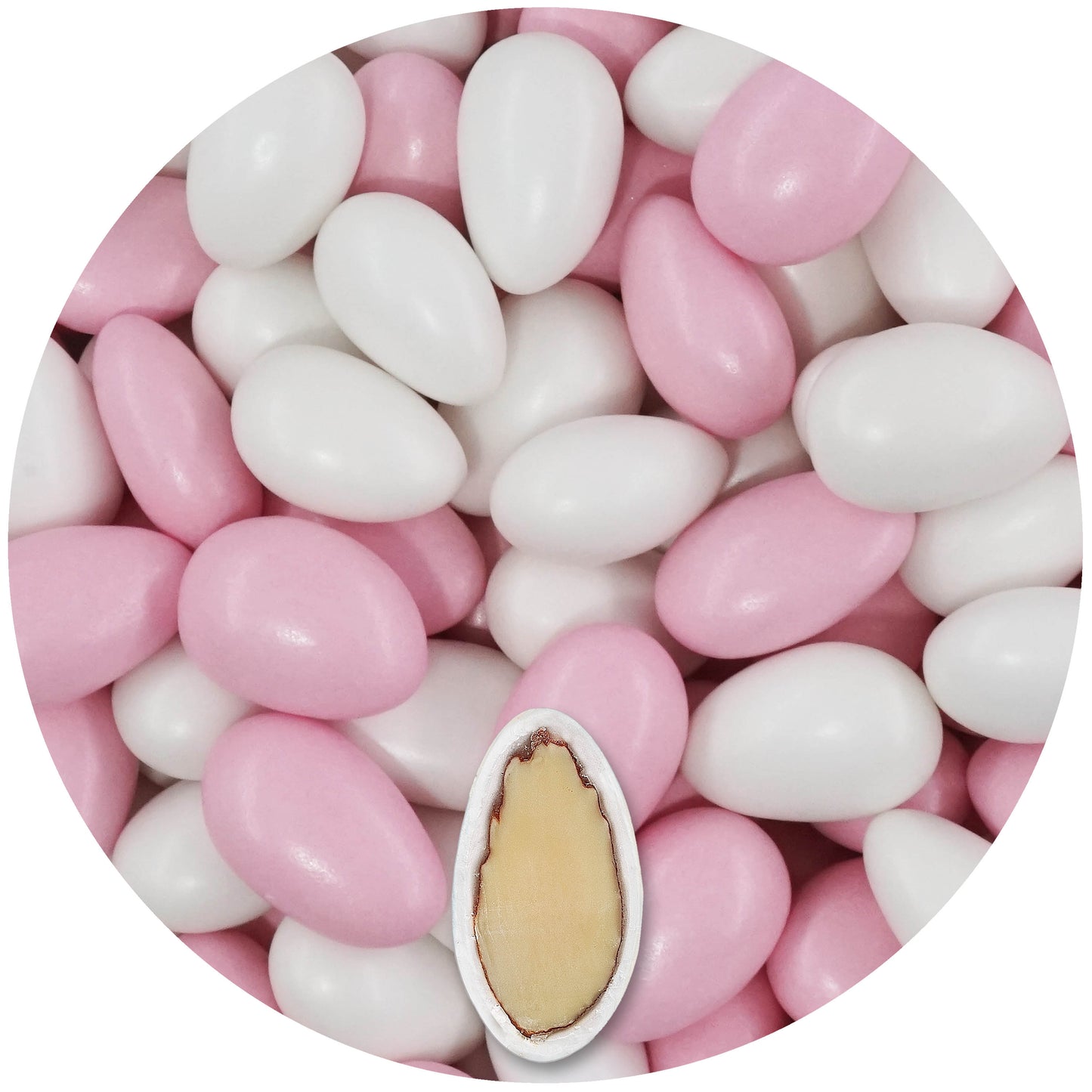 1kg Hochzeitsmandeln Conchiglia Mix weiss-rosa pearl