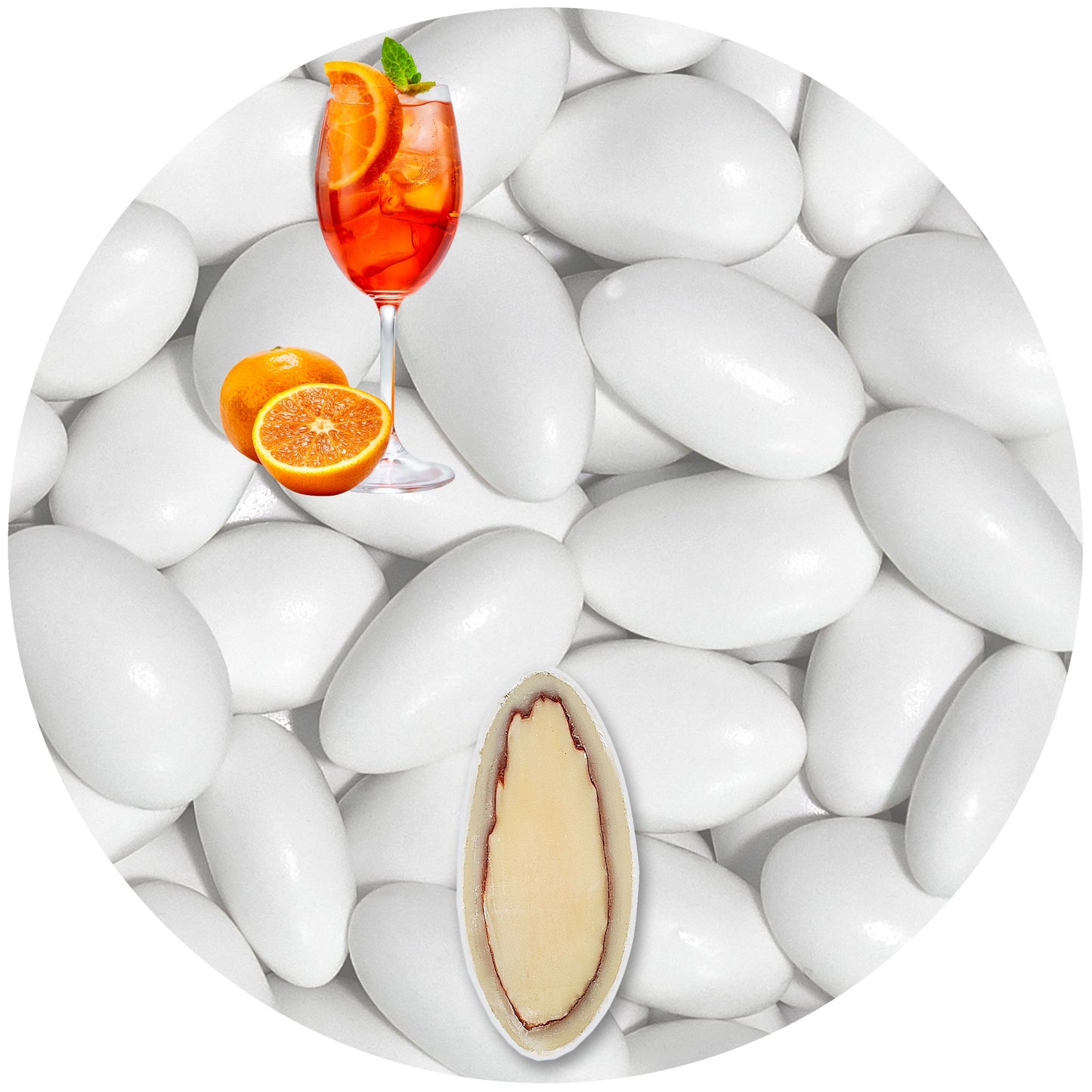 0,5kg Hochzeitsmandeln Schokomandeln Spritz weiss glanz