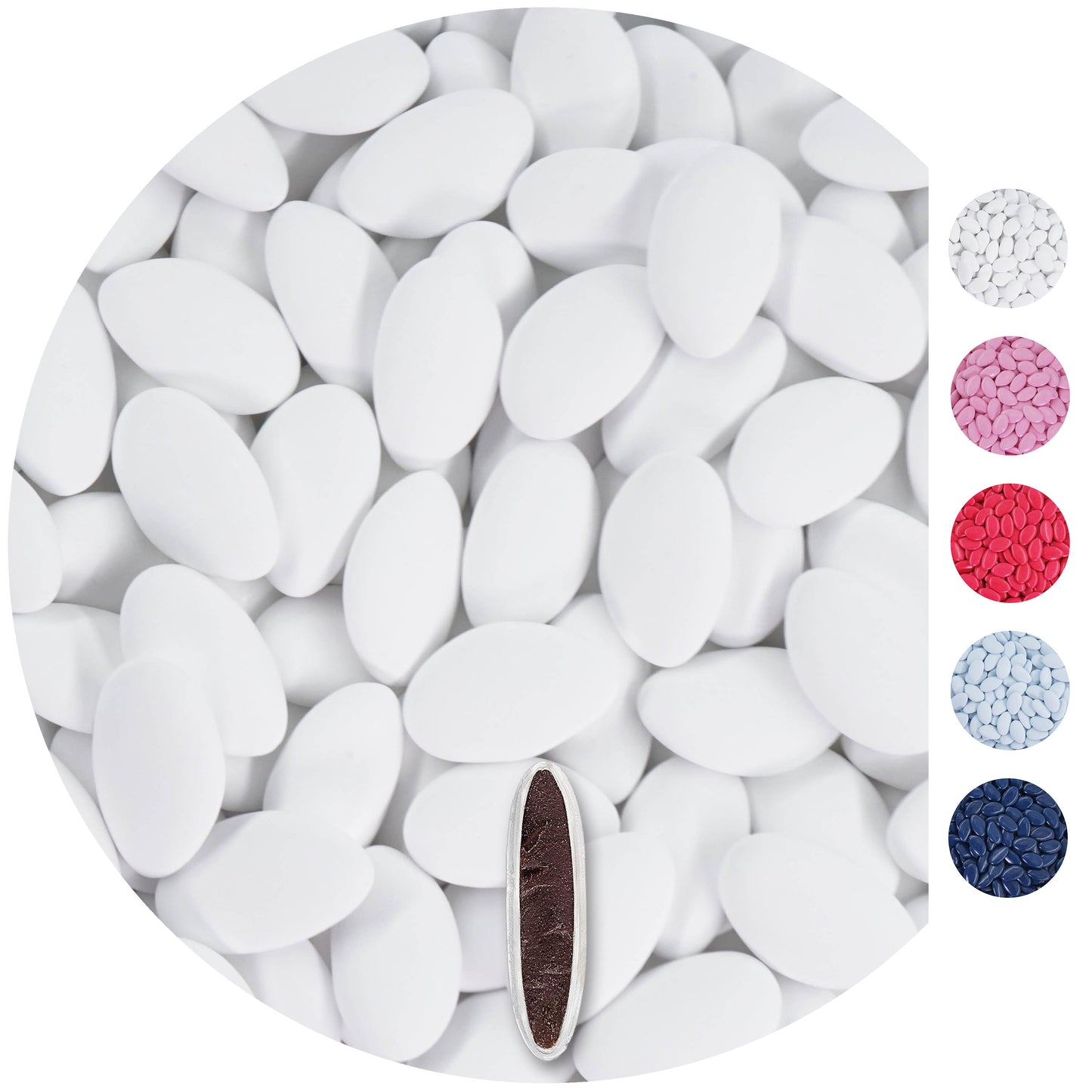 0,5kg Schokodragees weiss matt