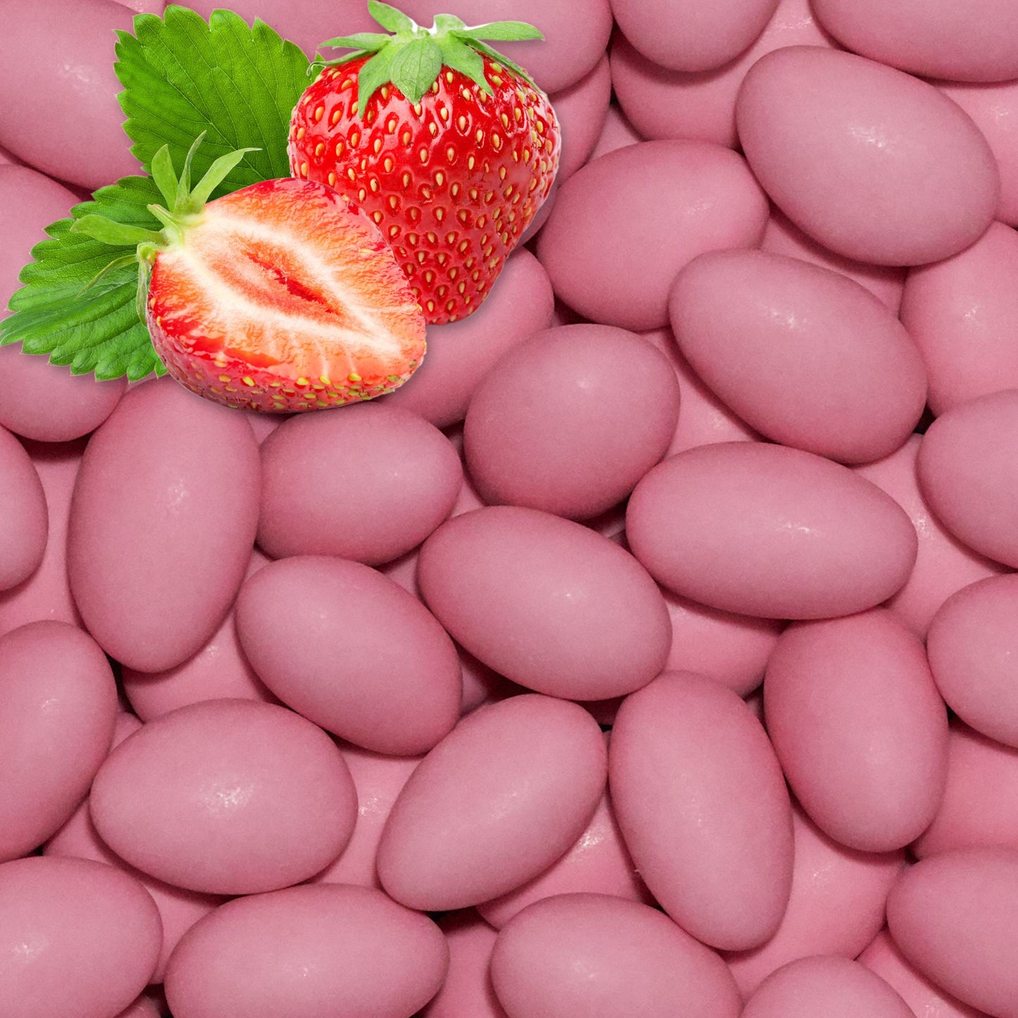 1kg Schokomandeln Erdbeere rosa matt