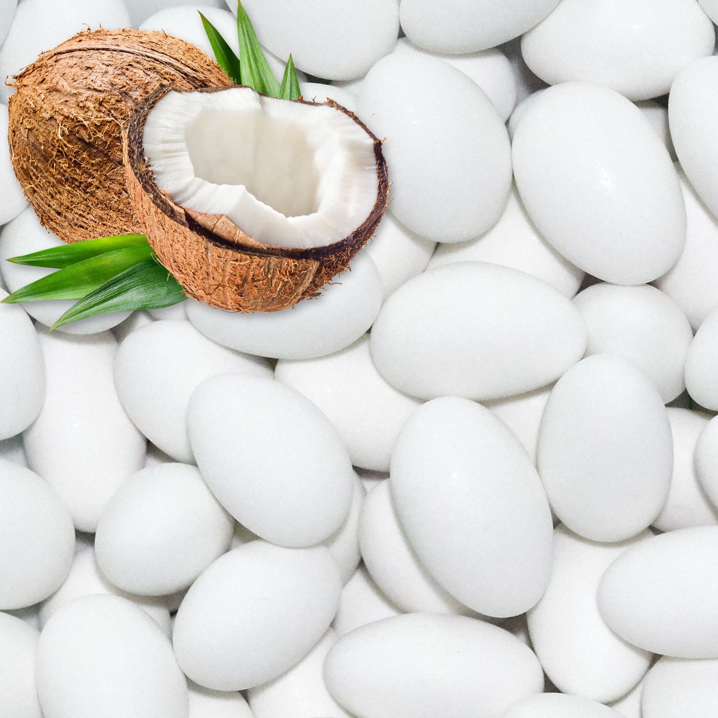 1kg Schokomandeln Kokos weiss matt