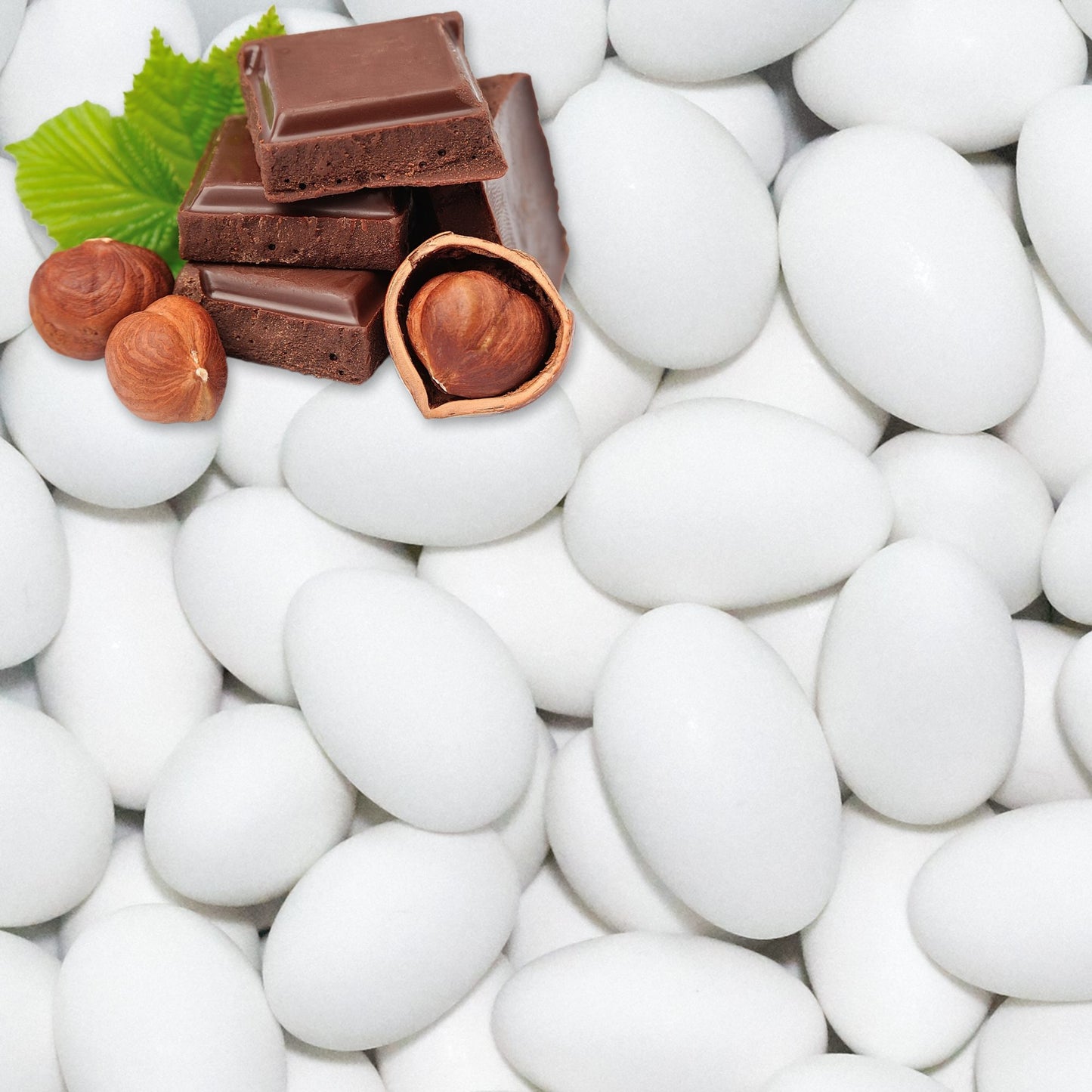1kg Schokomandeln Nougat weiss matt