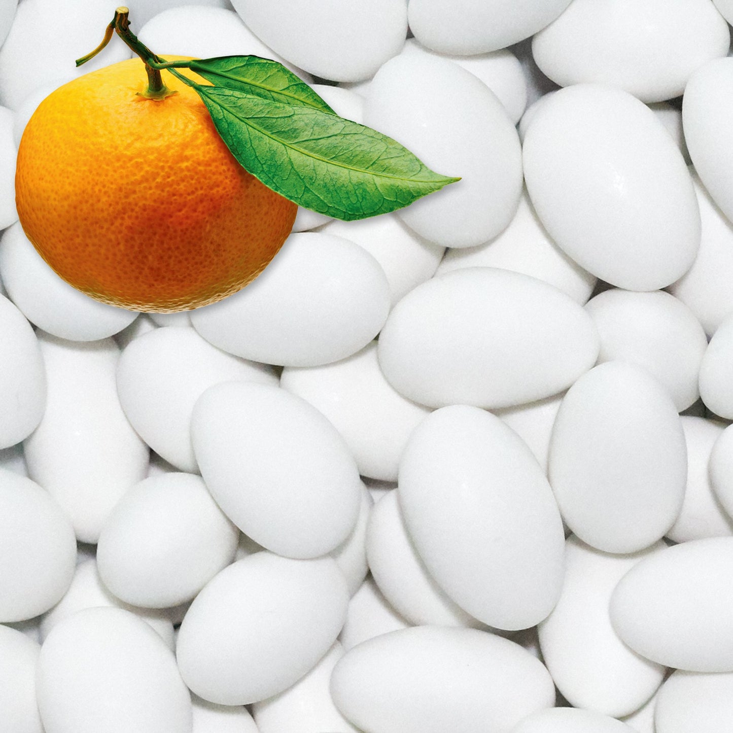 1kg Schokomandeln Orange weiss matt