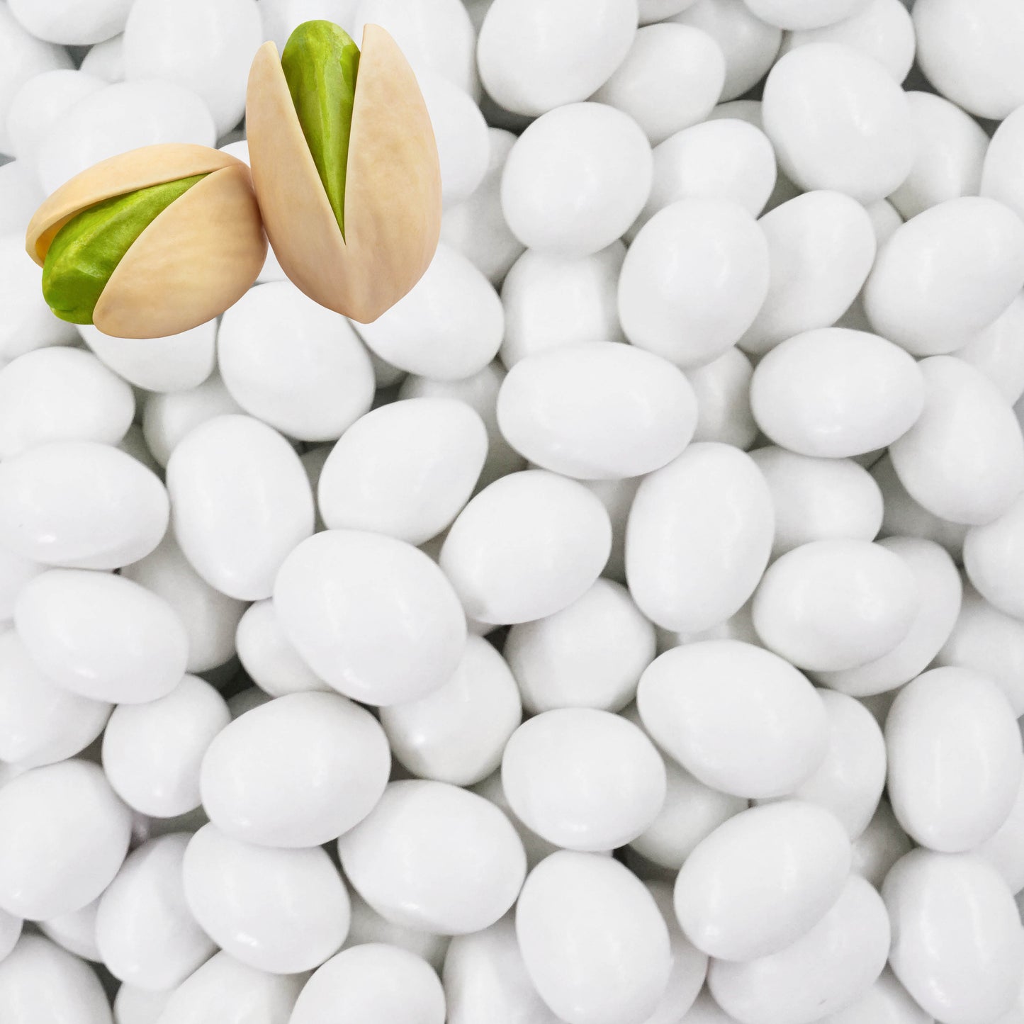 0,5kg Schokomandeln Pistazie weiss glanz