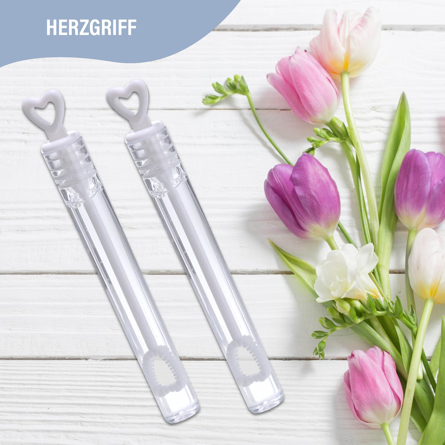 48x Seifenblasen Hochzeit Herzgläschen Box weiss