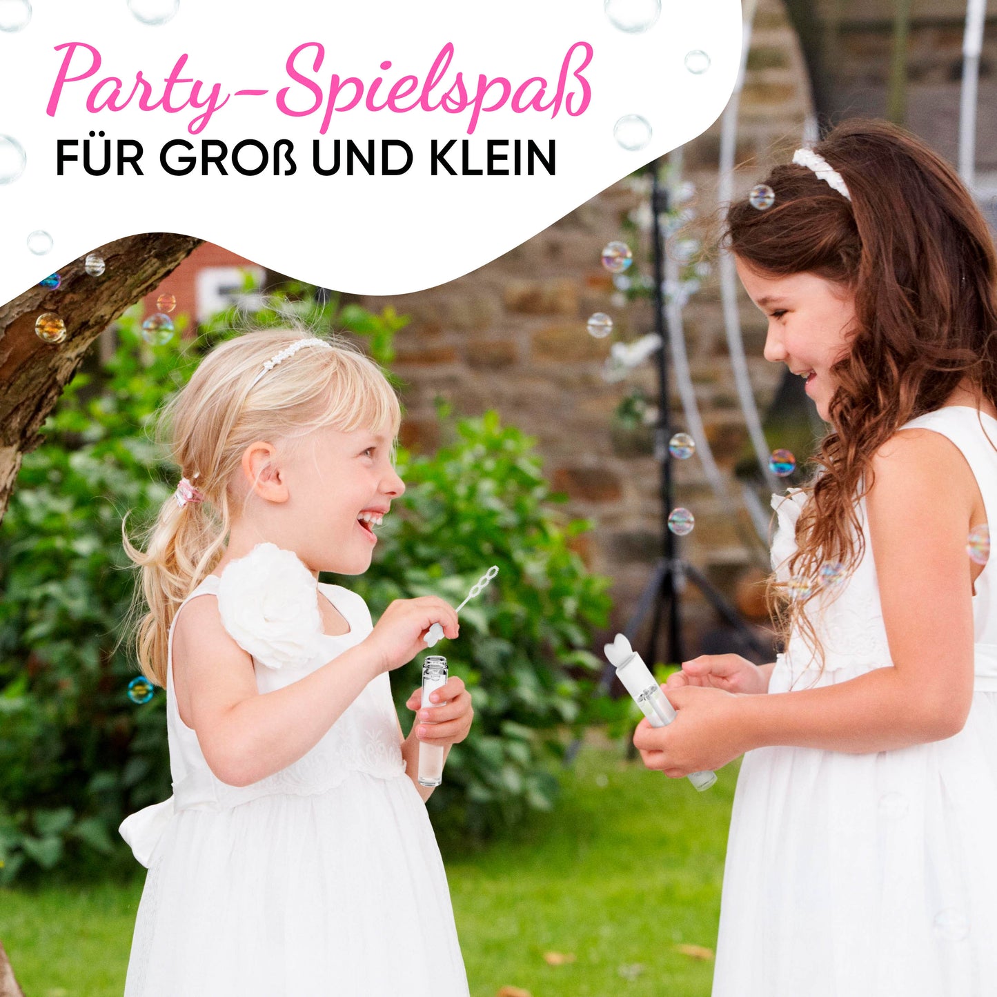 48x Seifenblasen Hochzeit Lovegläschen Box weiss