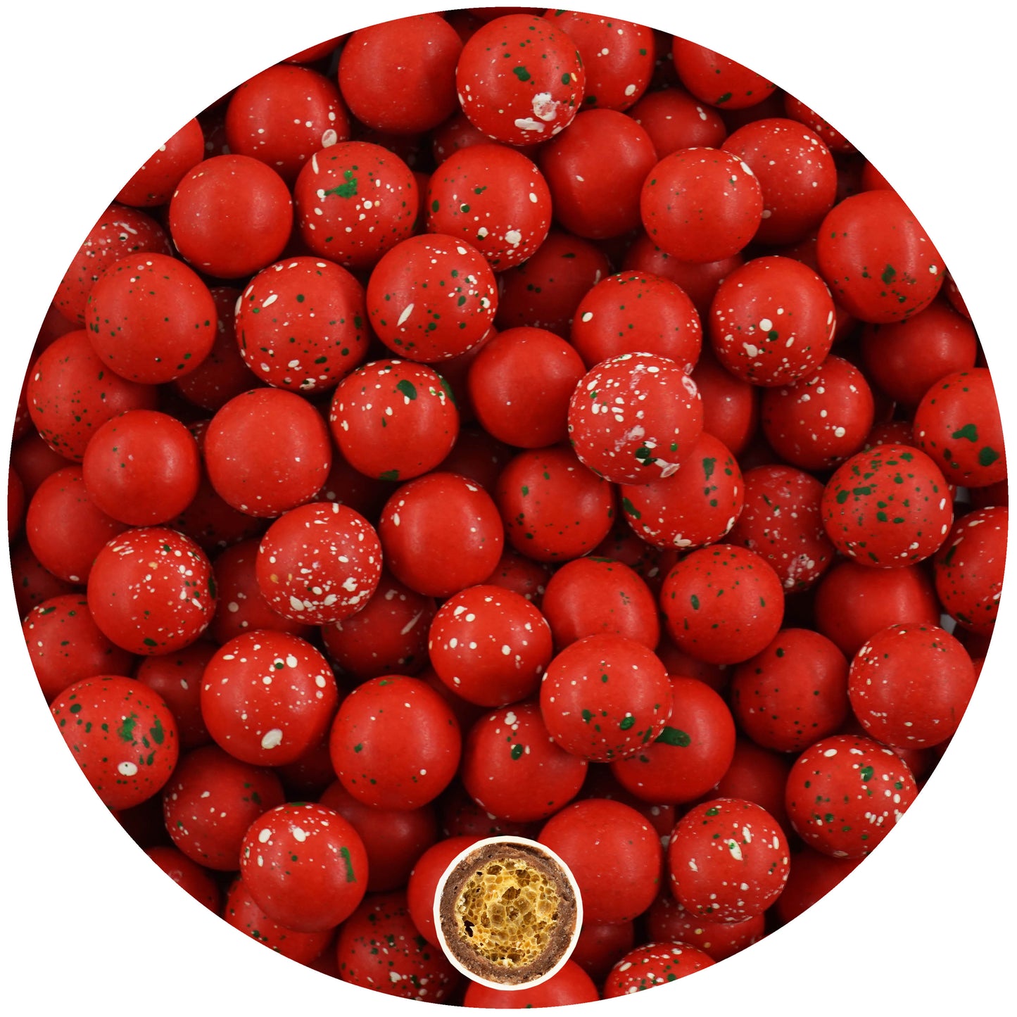 0,35kg Süßigkeiten Weihnachten Crispy Schokokugeln rot-grün-weiss