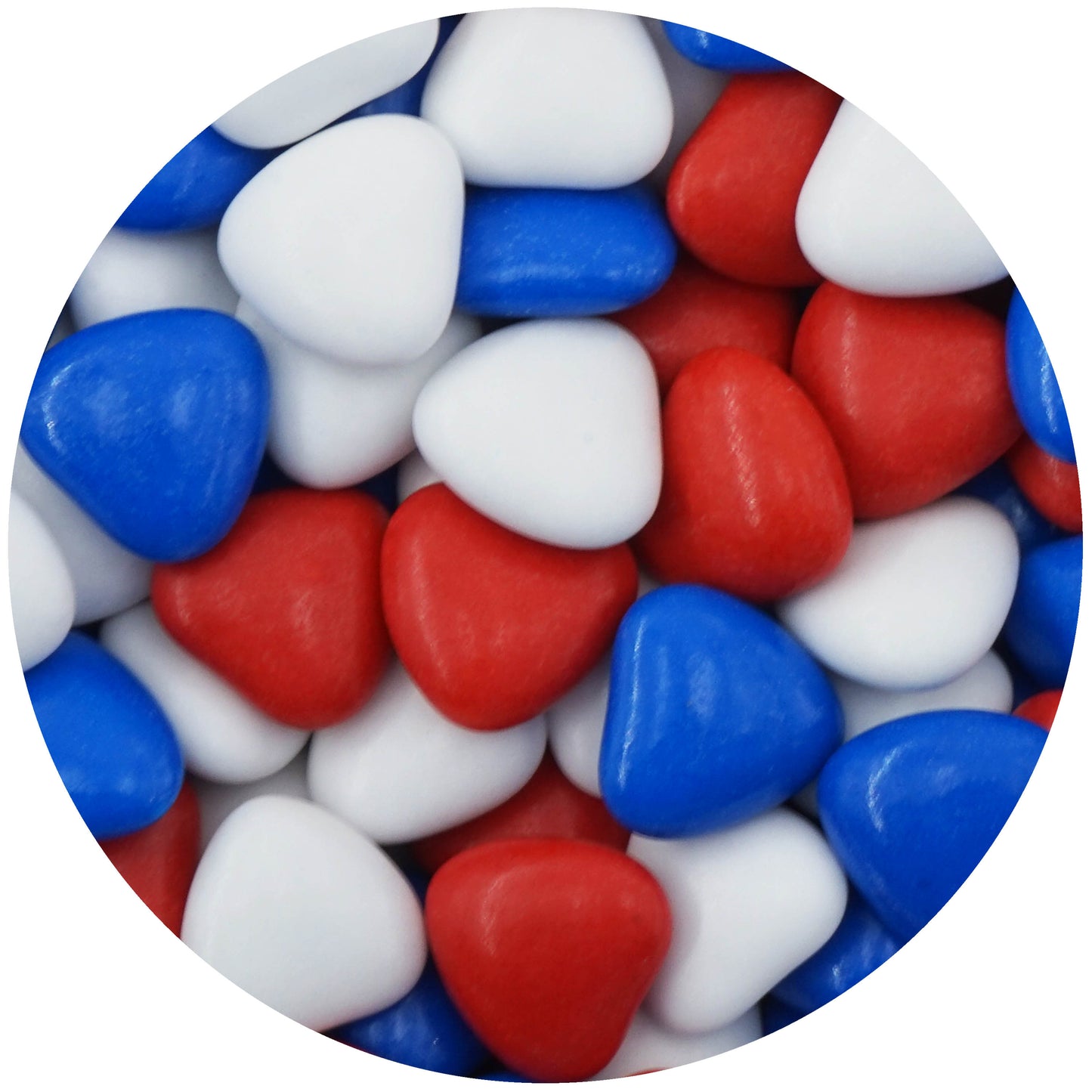 1kg Schokoherzen Dragees Mix Frankreich weiss-rot-blau glanz