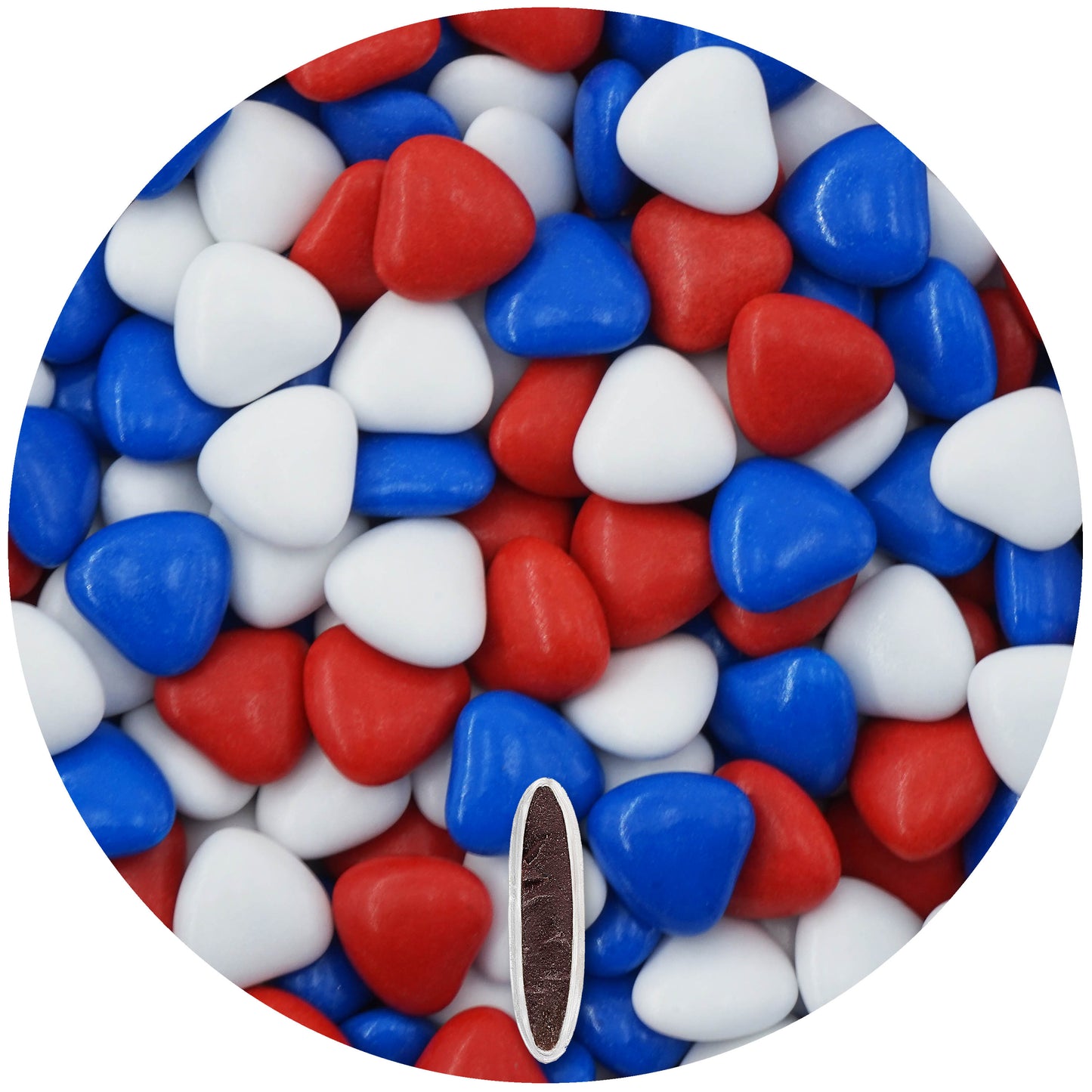 1kg Schokoherzen Dragees Mix Frankreich weiss-rot-blau glanz