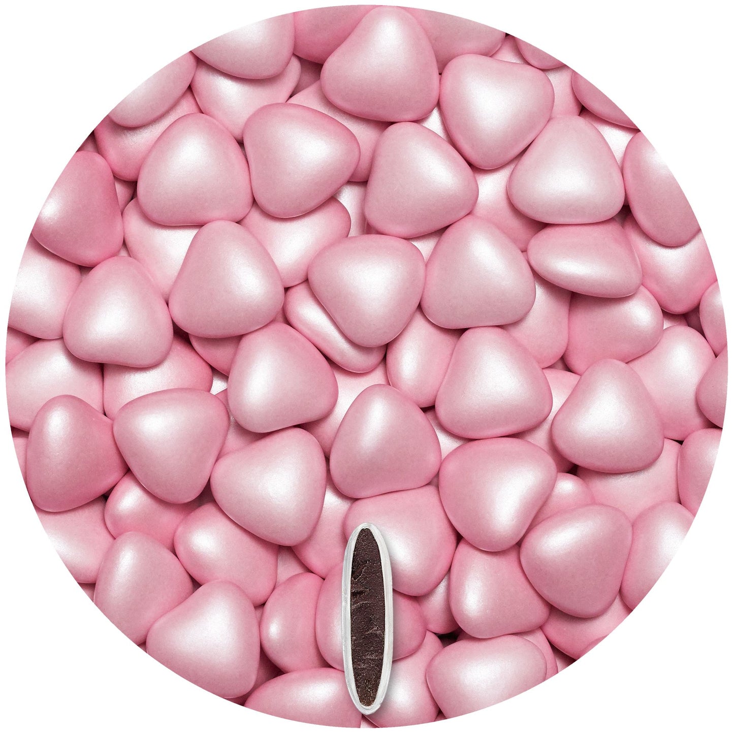0,5kg Schokoherzen Dragees medium rosa pearl