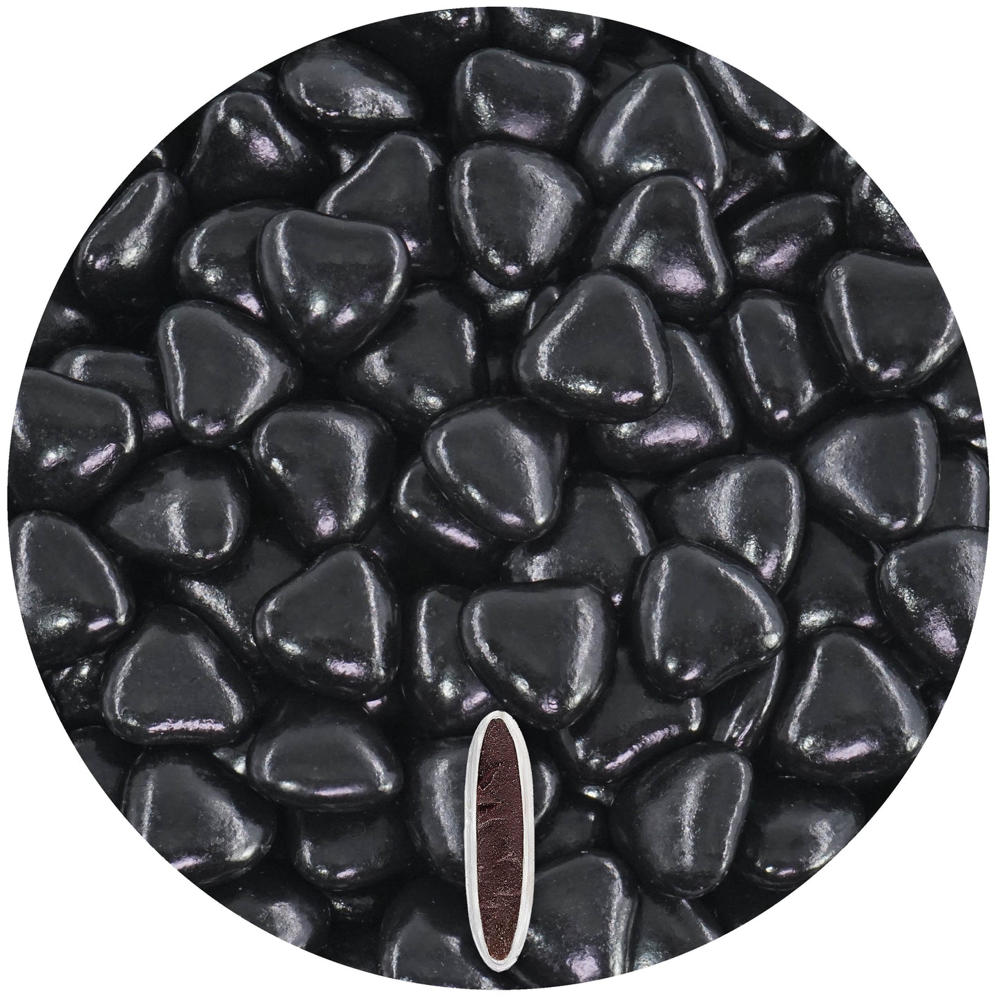 0,5kg Schokoherzen Dragees medium schwarz glanz