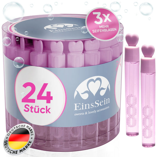 24x Seifenblasen Hochzeit Lovegläschen Box rosa
