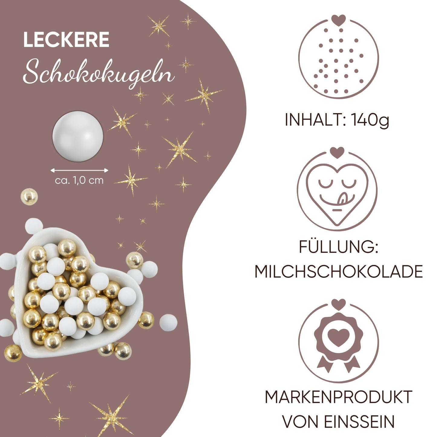 Weihnachtsherz Weihnachtsgeschenk "Merry Christmas" weiss-gold | 140g | Wichtelgeschenk