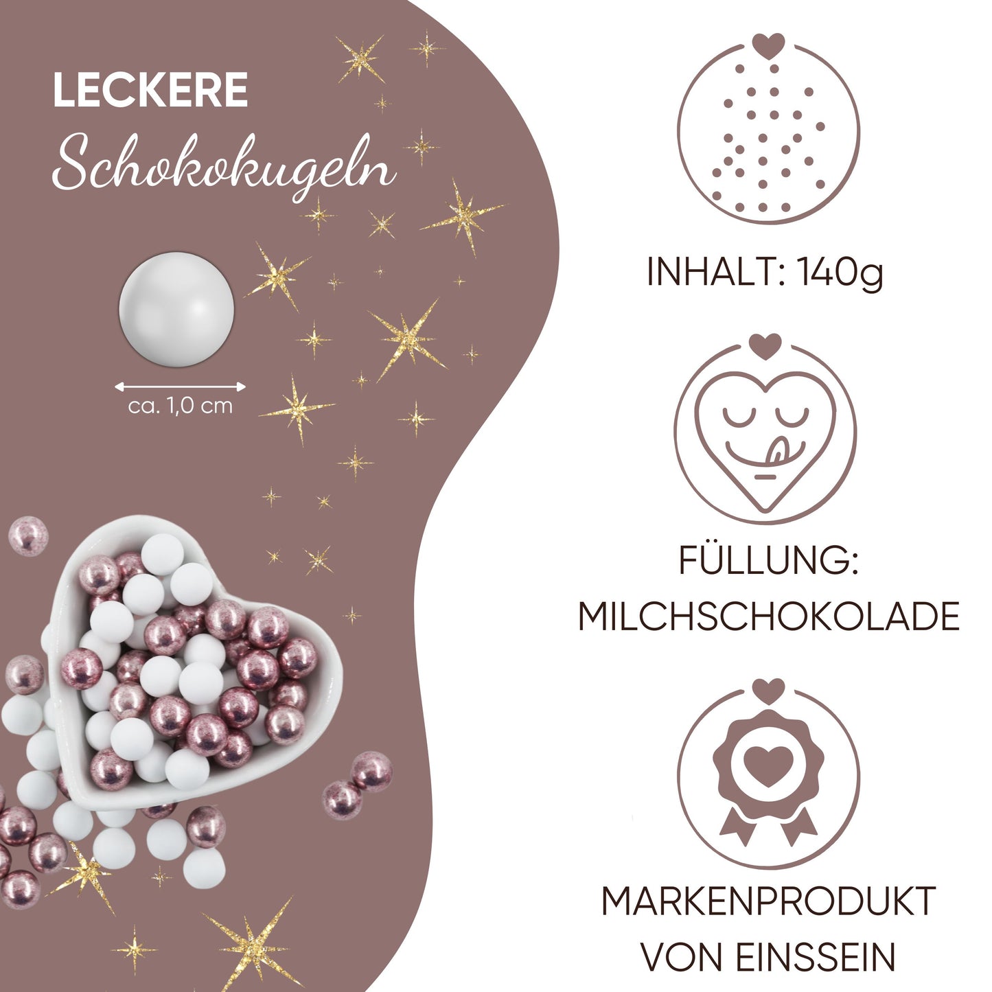 0,14kg Schokolade Weihnachts-Herz Weihnachtsgeschenk "Merry Christmas" weiss-rosa