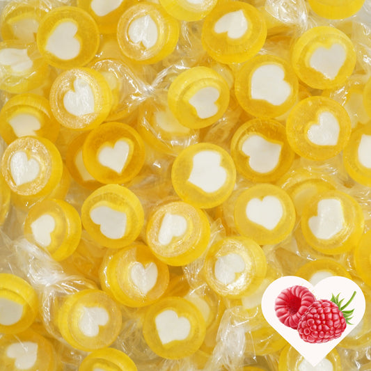 0,5kg Herzbonbons gelb-gold-weiss
