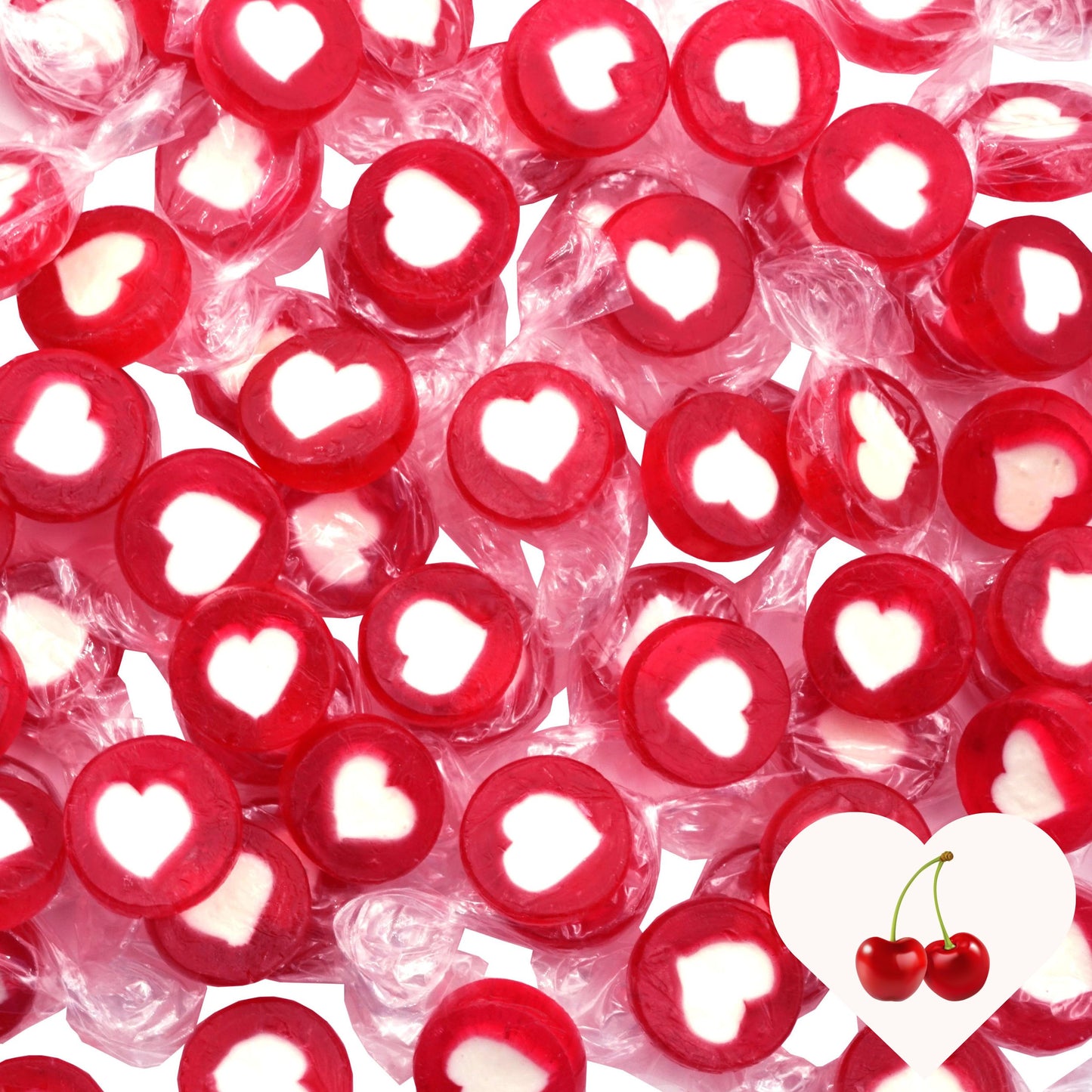 0,5kg Herzbonbons rot mit weiss