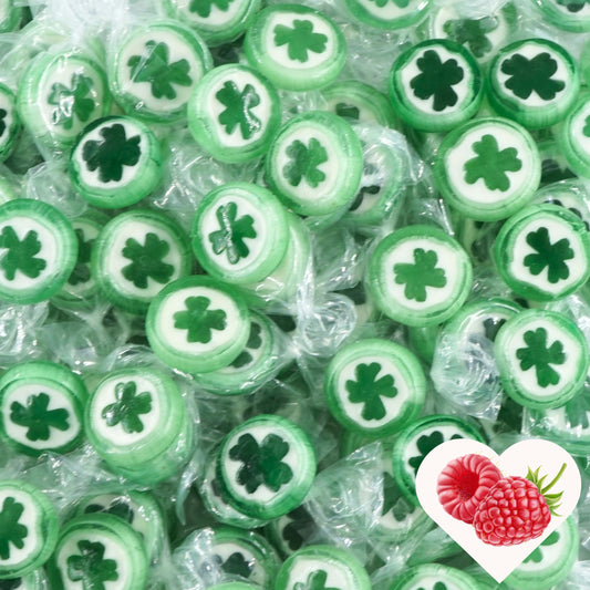0,5kg Bonbons Kleeblatt Glücksblatt Glück grün-weiss