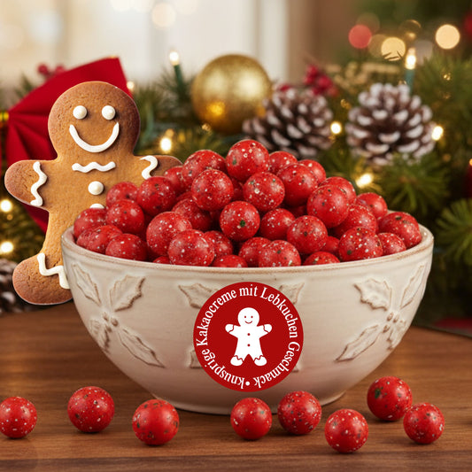 0,35kg Süßigkeiten Weihnachten Crispy Schokokugeln rot-grün-weiss