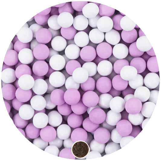 1kg Schokokugeln Mix small weiss-flieder glanz