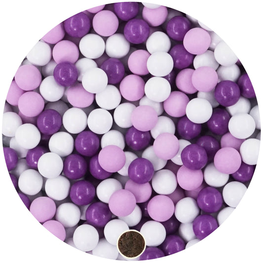 1kg Schokokugeln Mix small weiss-flieder-lila glanz