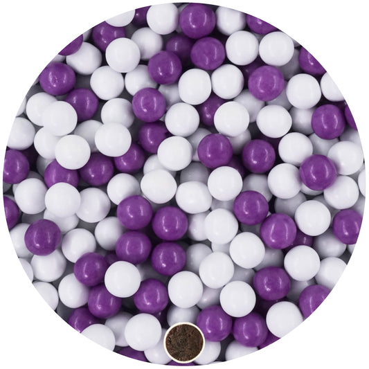 1kg Schokokugeln Mix small weiss-lila glanz