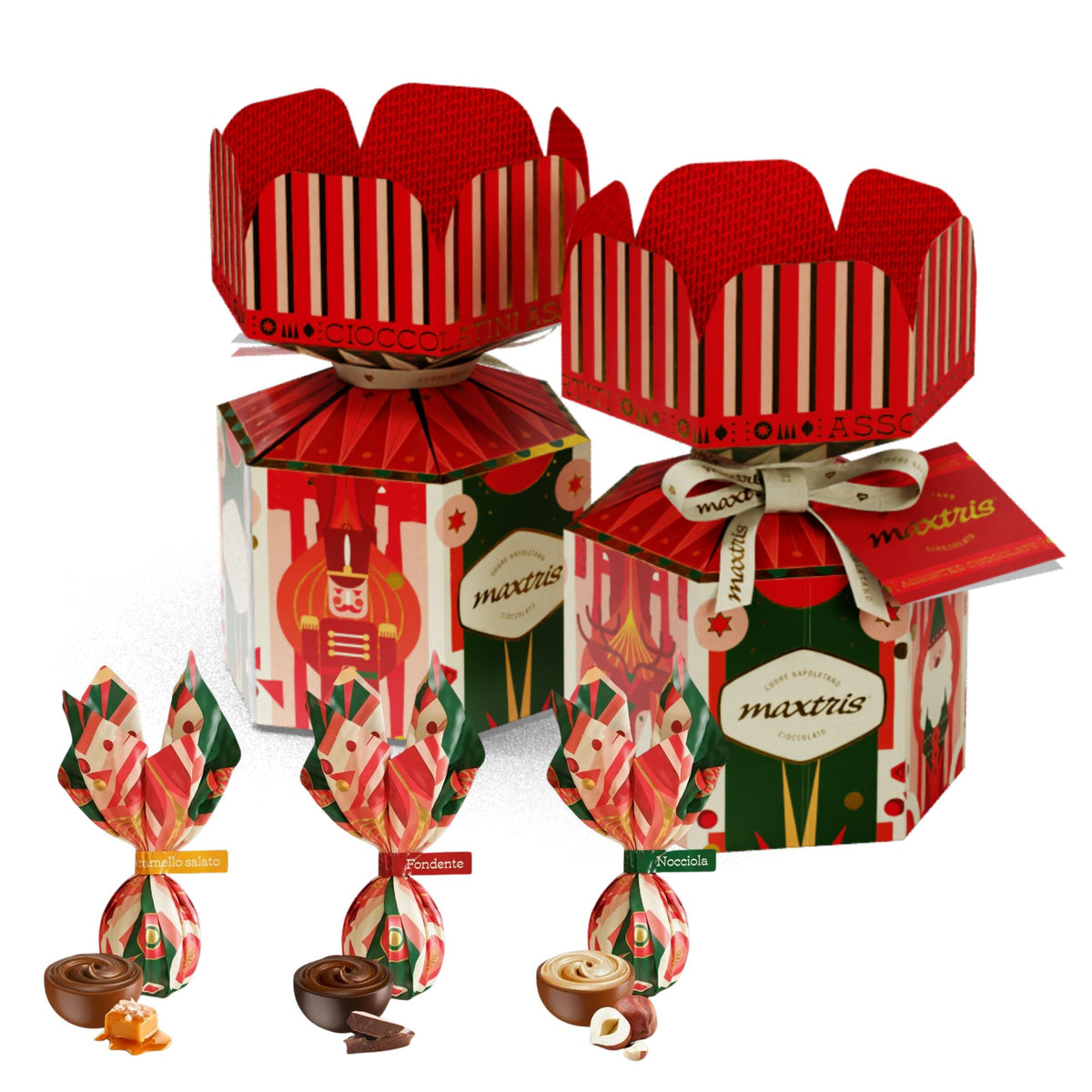 Geschenkbox mit Schokopralinen als Wichtelgeschenk und Nikolausgeschenk