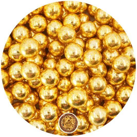 0,35kg Crispy Schokoperlen large gold glanz